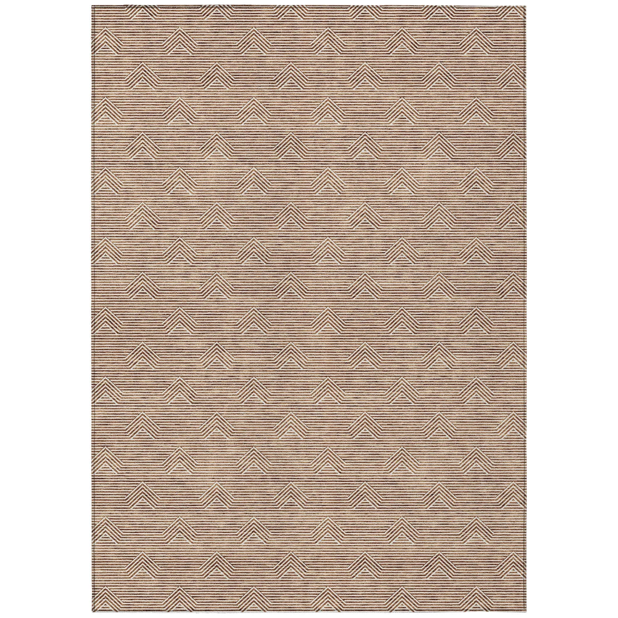 Machine Washable Indoor/ Outdoor Chantille Contemporary Stripe Rug