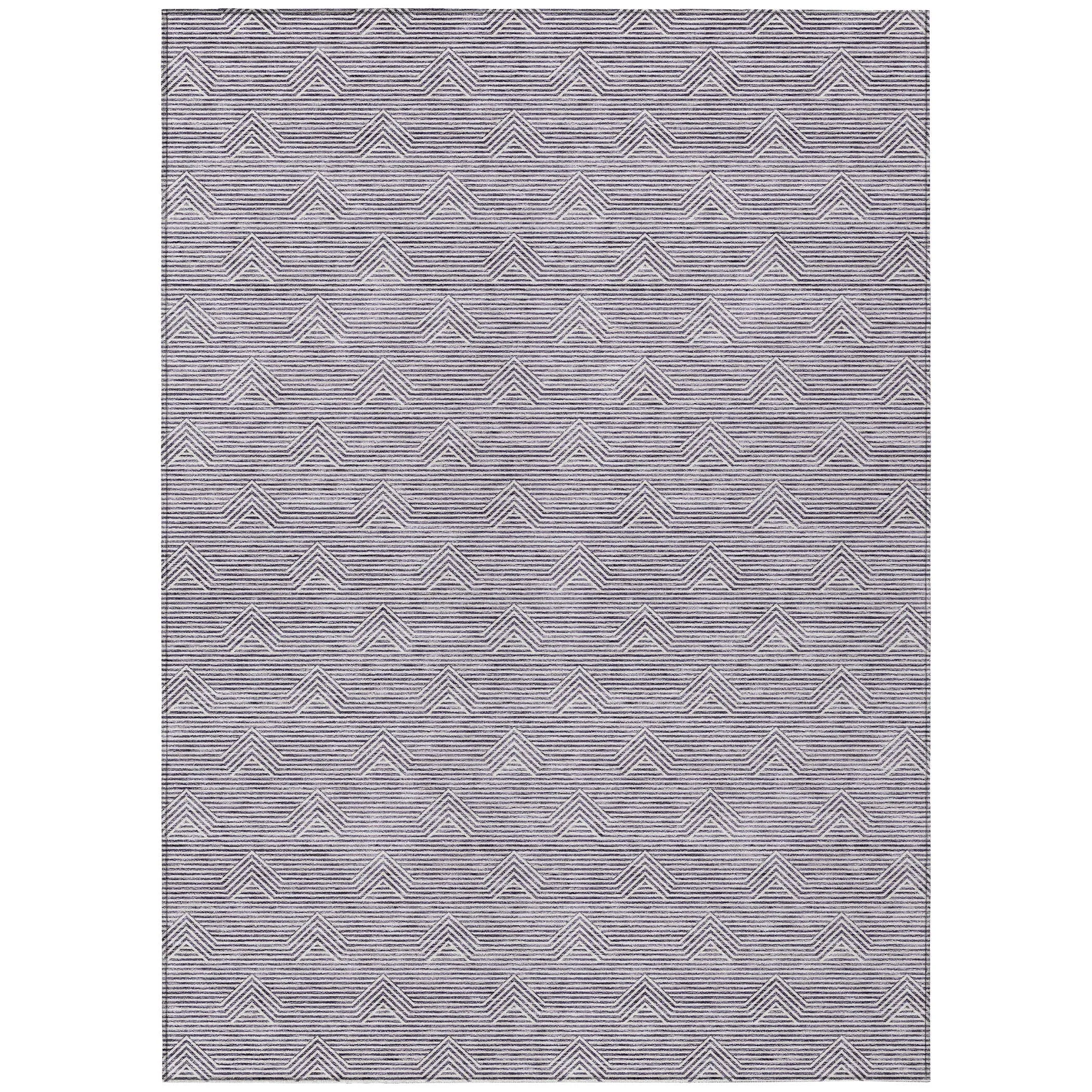 Machine Washable Indoor/ Outdoor Chantille Contemporary Stripe Rug