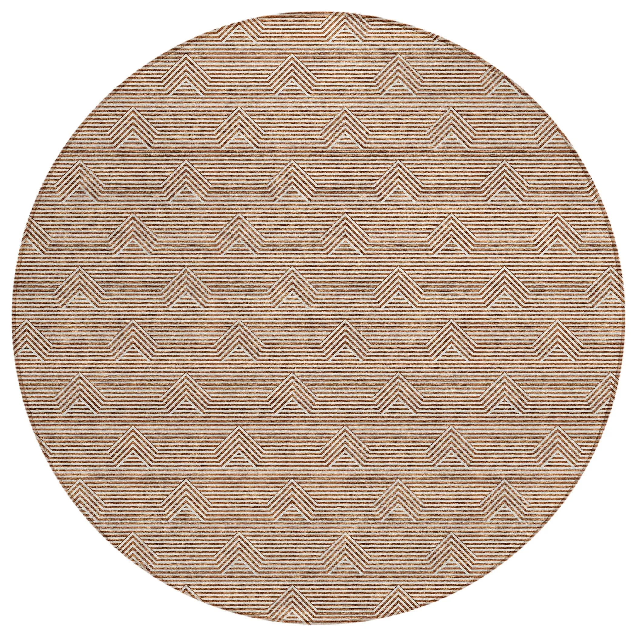 Machine Washable Indoor/ Outdoor Chantille Contemporary Stripe Rug
