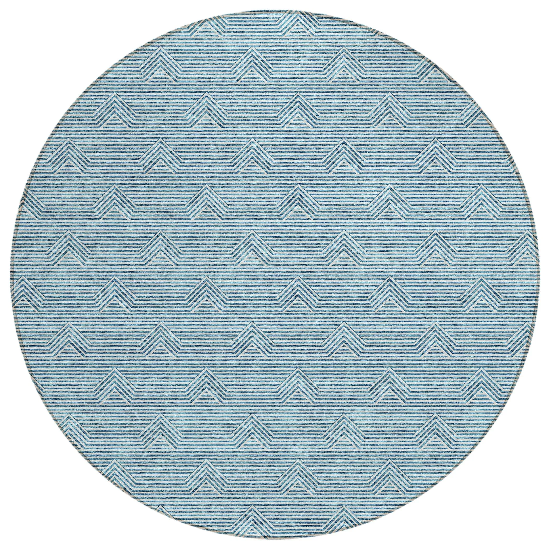 Machine Washable Indoor/ Outdoor Chantille Contemporary Stripe Rug