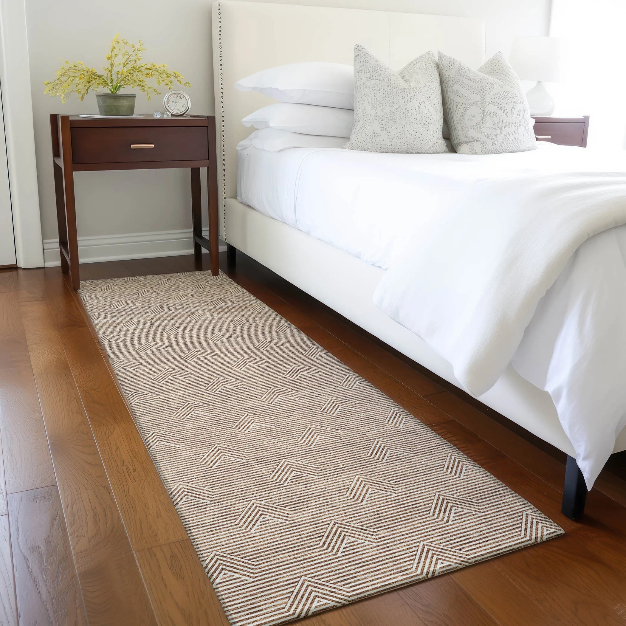 Machine Washable Indoor/ Outdoor Chantille Contemporary Stripe Rug