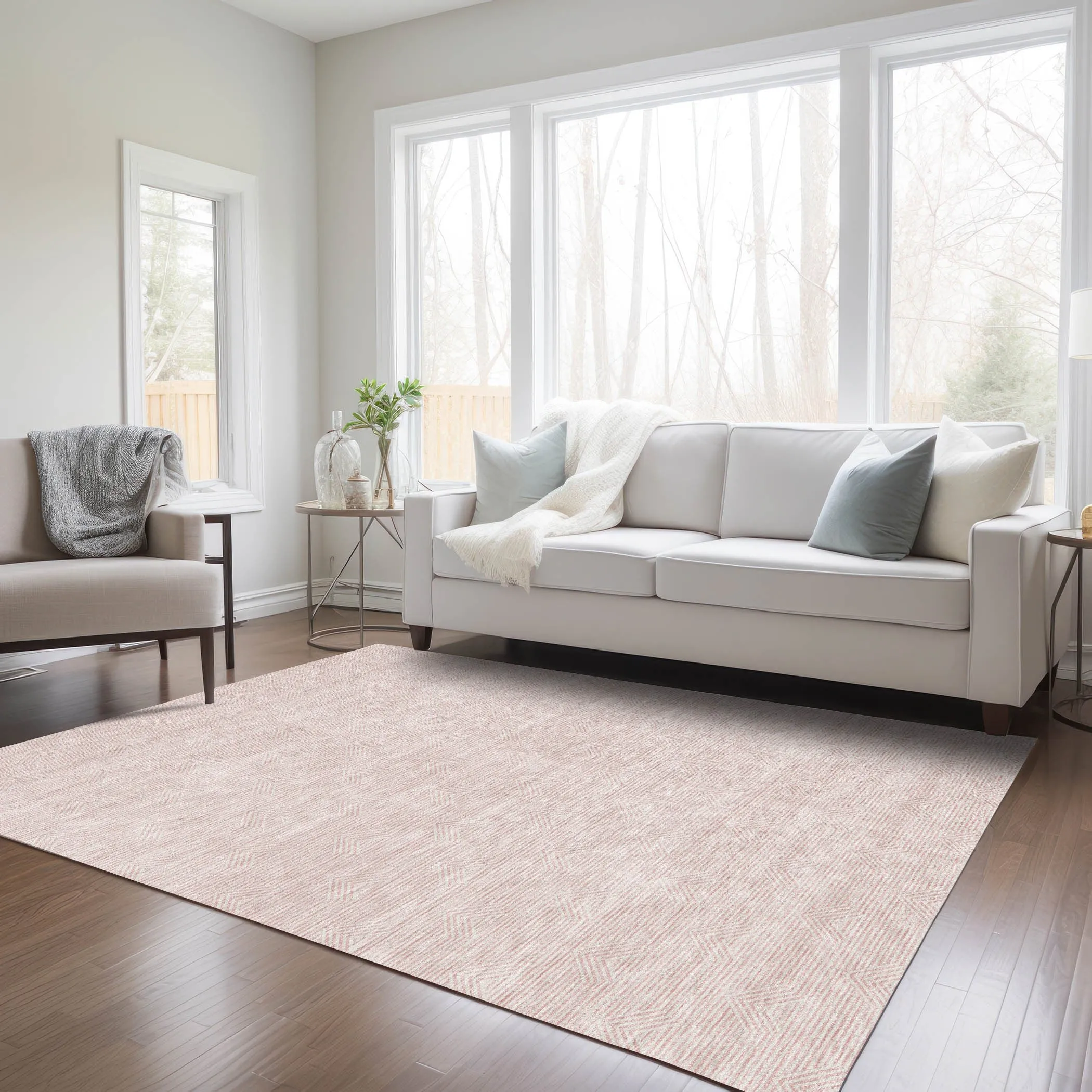 Machine Washable Indoor/ Outdoor Chantille Contemporary Stripe Rug