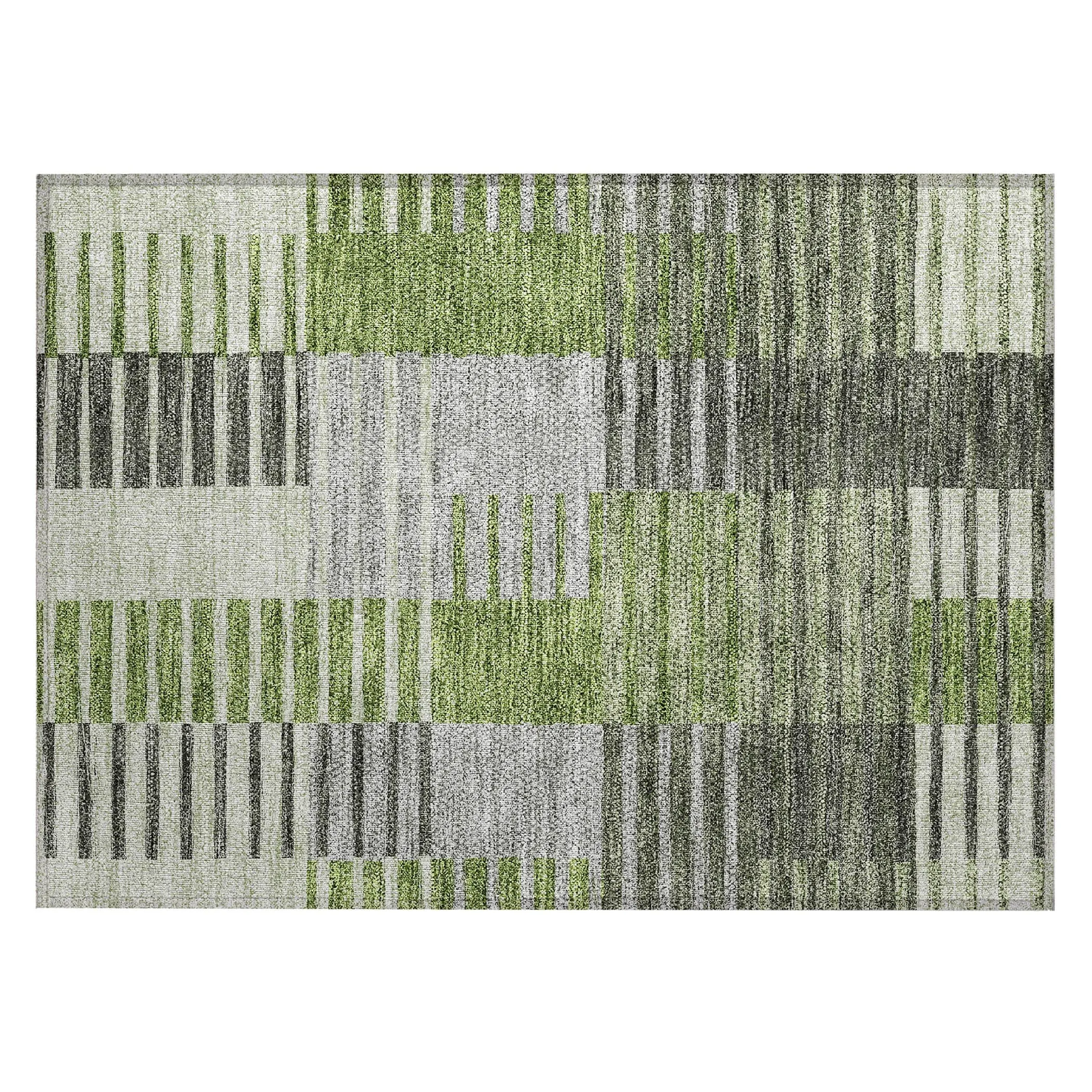 Machine Washable Indoor/ Outdoor Chantille Contemporary Stripes Rug
