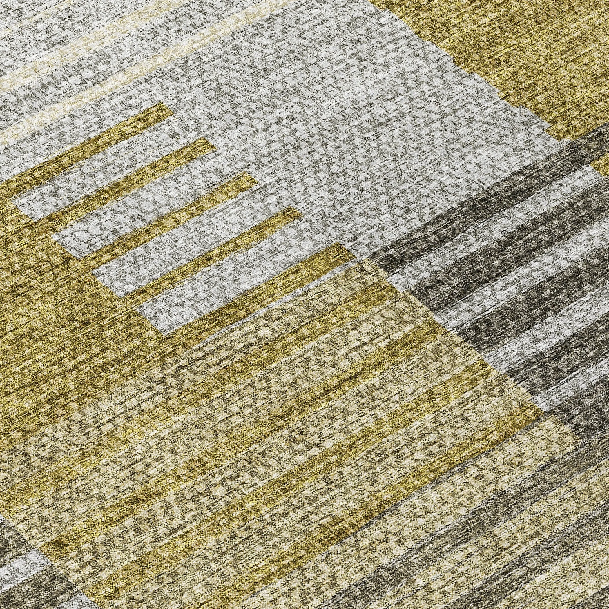 Machine Washable Indoor/ Outdoor Chantille Contemporary Stripes Rug