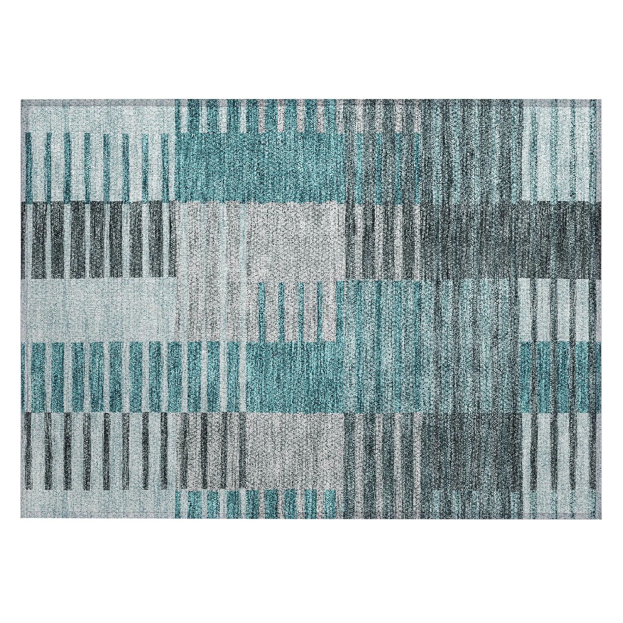 Machine Washable Indoor/ Outdoor Chantille Contemporary Stripes Rug
