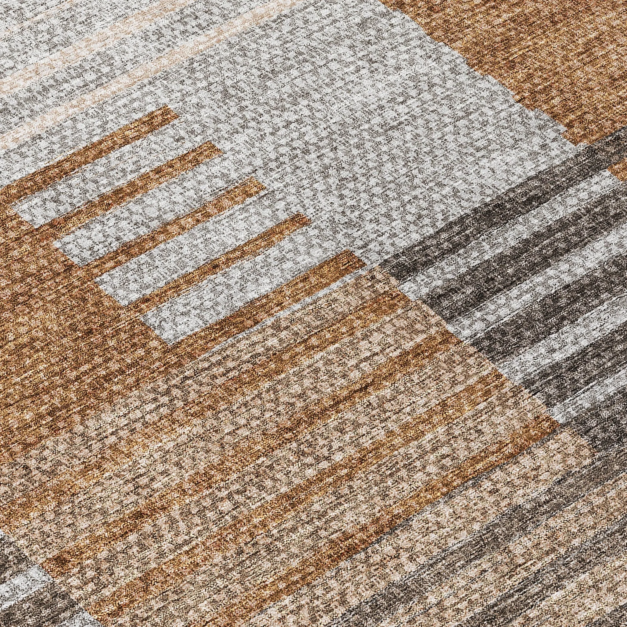 Machine Washable Indoor/ Outdoor Chantille Contemporary Stripes Rug