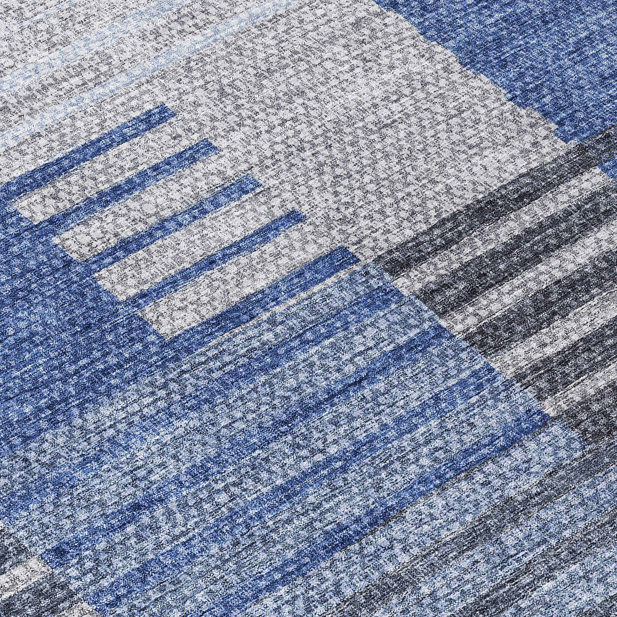 Machine Washable Indoor/ Outdoor Chantille Contemporary Stripes Rug