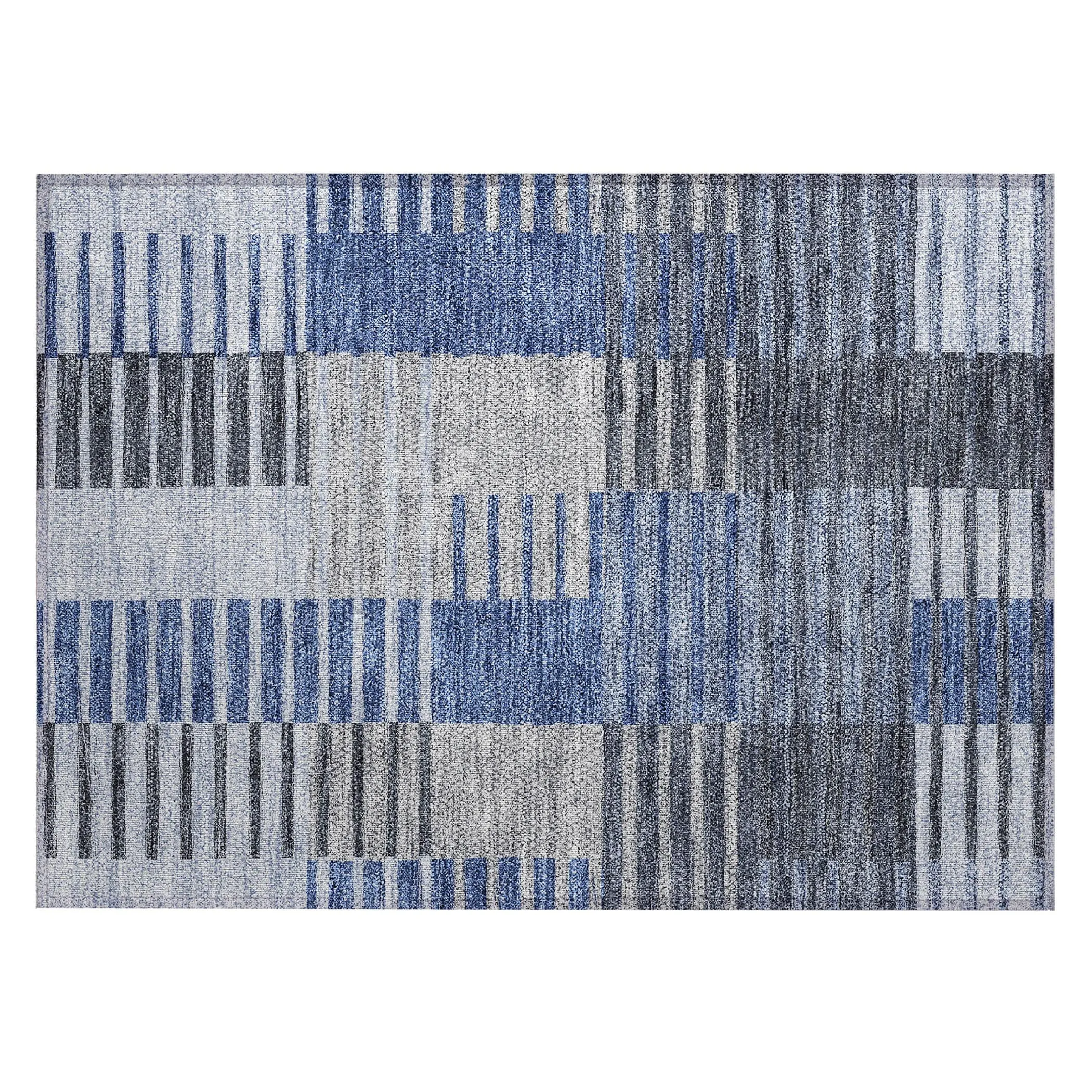Machine Washable Indoor/ Outdoor Chantille Contemporary Stripes Rug