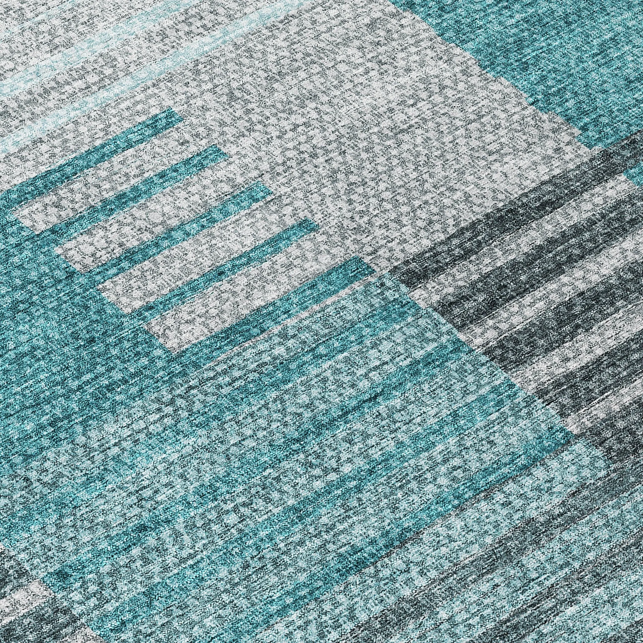 Machine Washable Indoor/ Outdoor Chantille Contemporary Stripes Rug