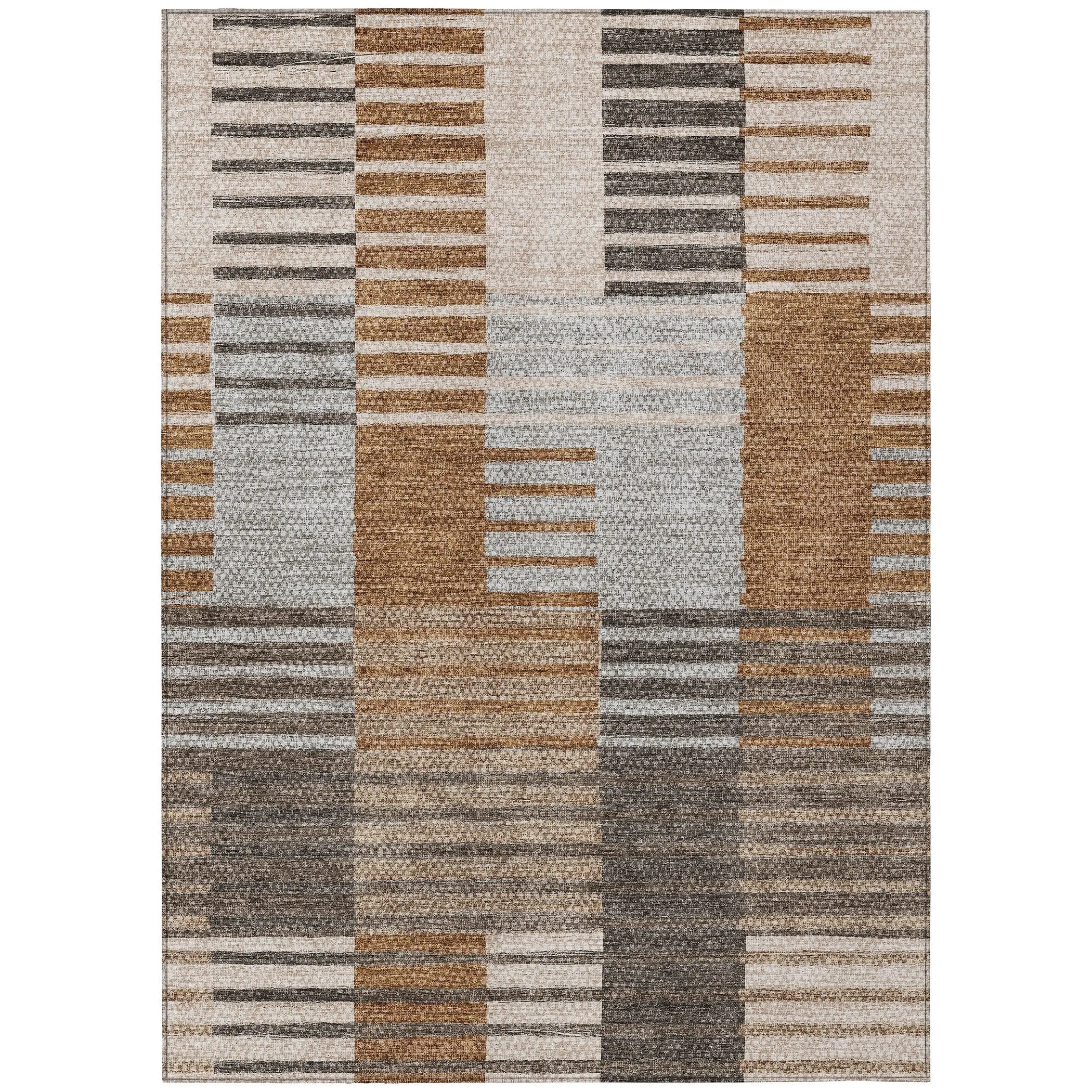 Machine Washable Indoor/ Outdoor Chantille Contemporary Stripes Rug