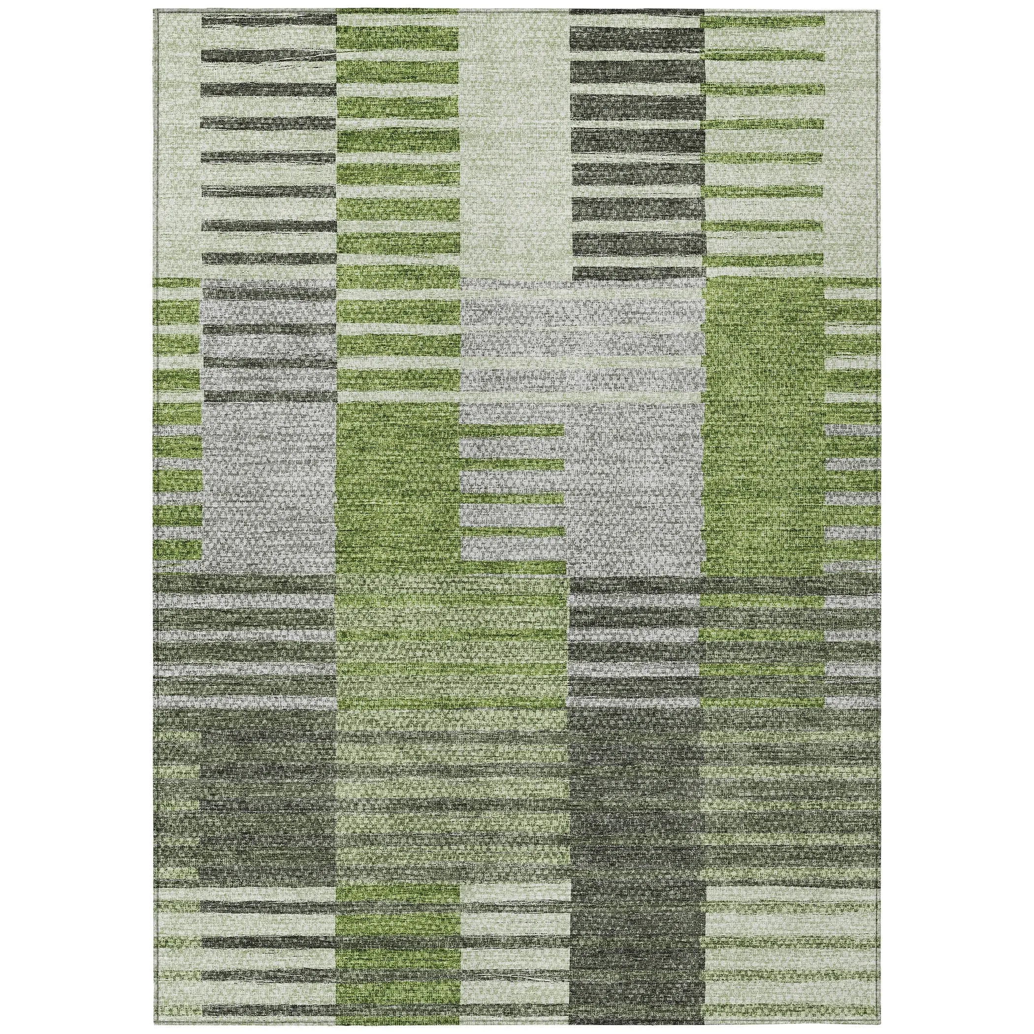 Machine Washable Indoor/ Outdoor Chantille Contemporary Stripes Rug