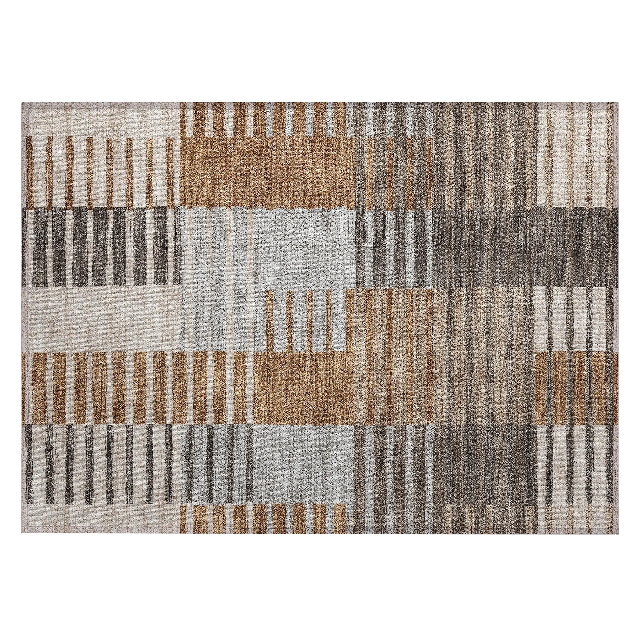 Machine Washable Indoor/ Outdoor Chantille Contemporary Stripes Rug