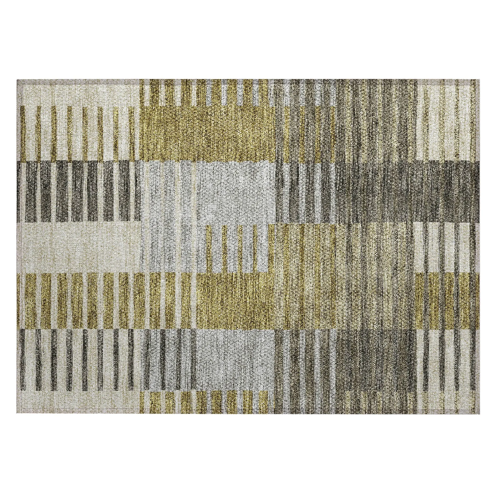 Machine Washable Indoor/ Outdoor Chantille Contemporary Stripes Rug