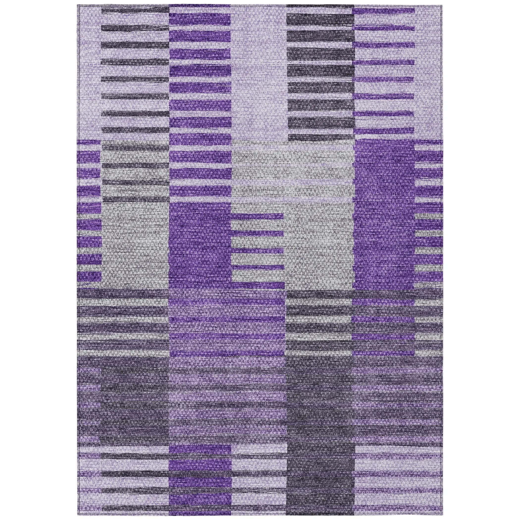 Machine Washable Indoor/ Outdoor Chantille Contemporary Stripes Rug