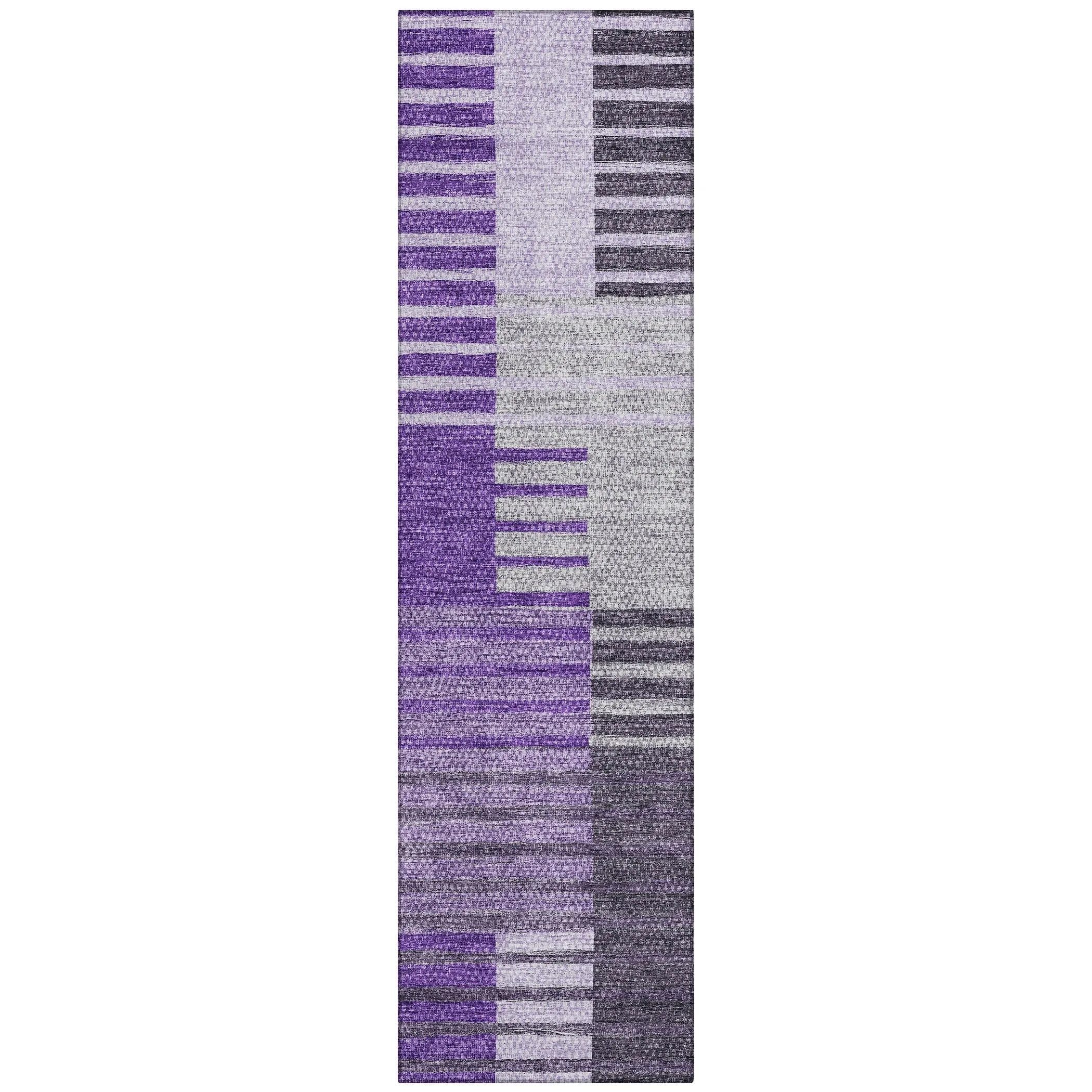 Machine Washable Indoor/ Outdoor Chantille Contemporary Stripes Rug
