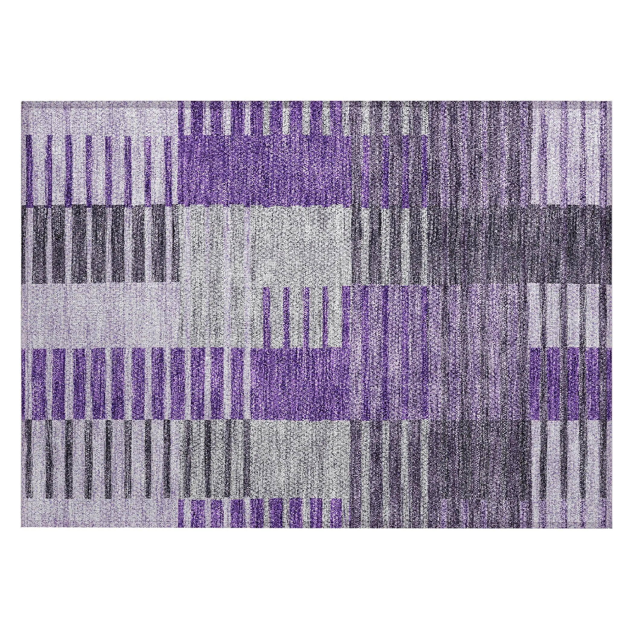 Machine Washable Indoor/ Outdoor Chantille Contemporary Stripes Rug