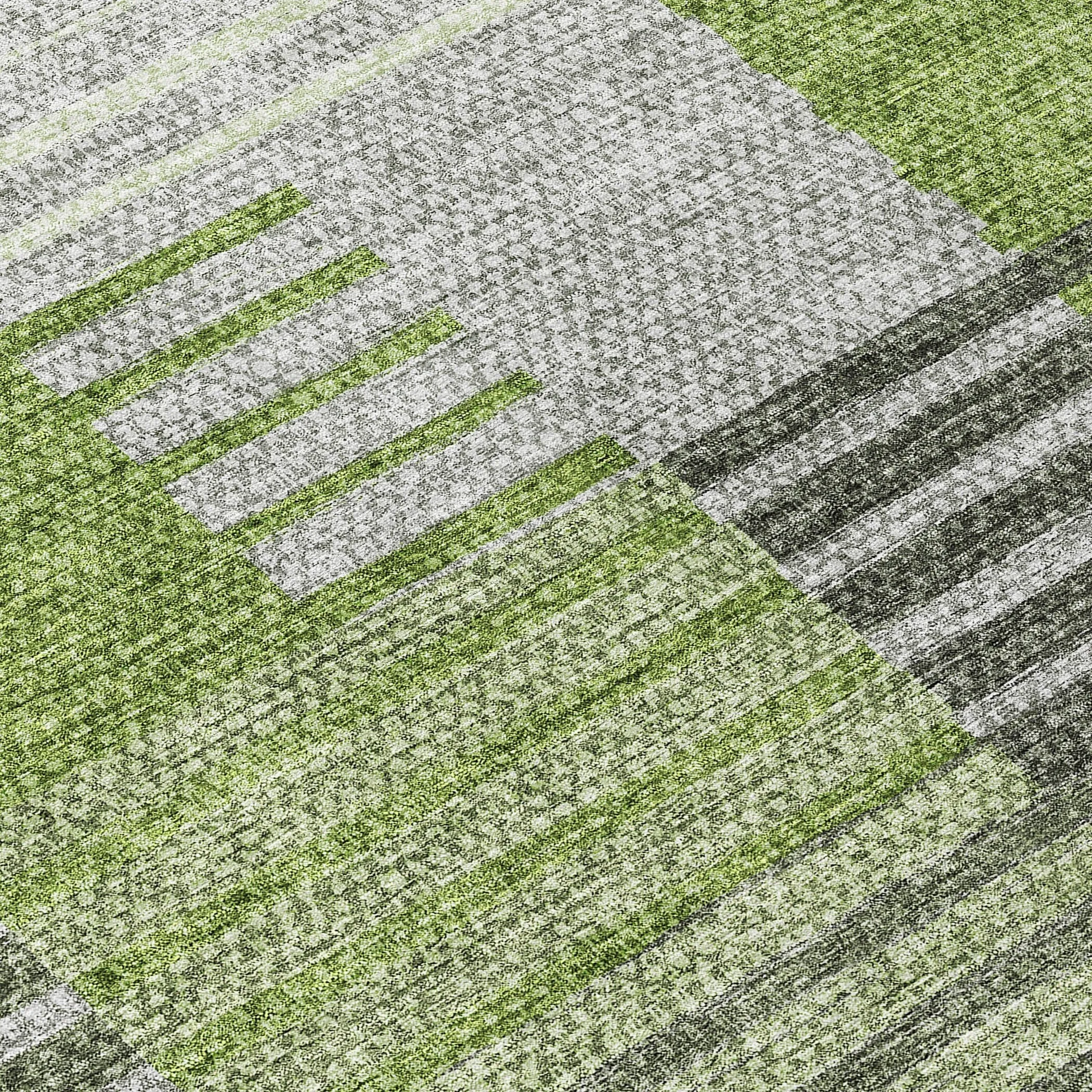 Machine Washable Indoor/ Outdoor Chantille Contemporary Stripes Rug