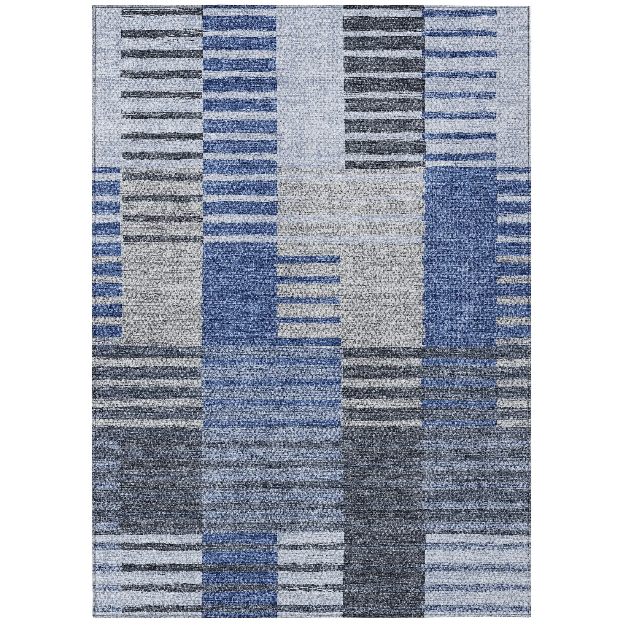 Machine Washable Indoor/ Outdoor Chantille Contemporary Stripes Rug