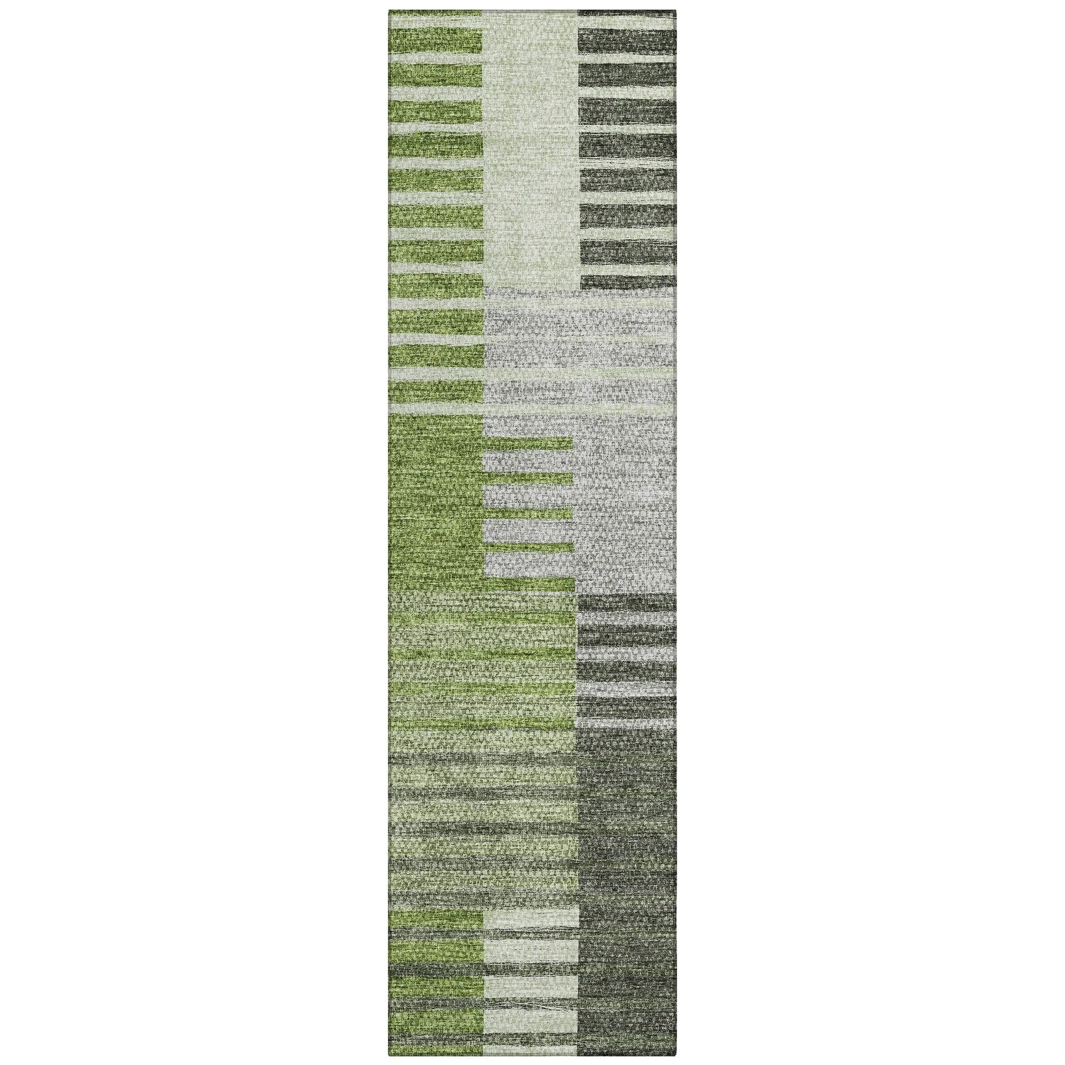 Machine Washable Indoor/ Outdoor Chantille Contemporary Stripes Rug