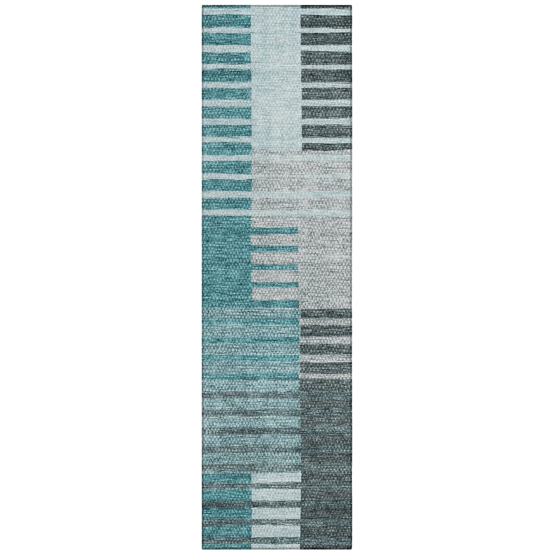 Machine Washable Indoor/ Outdoor Chantille Contemporary Stripes Rug