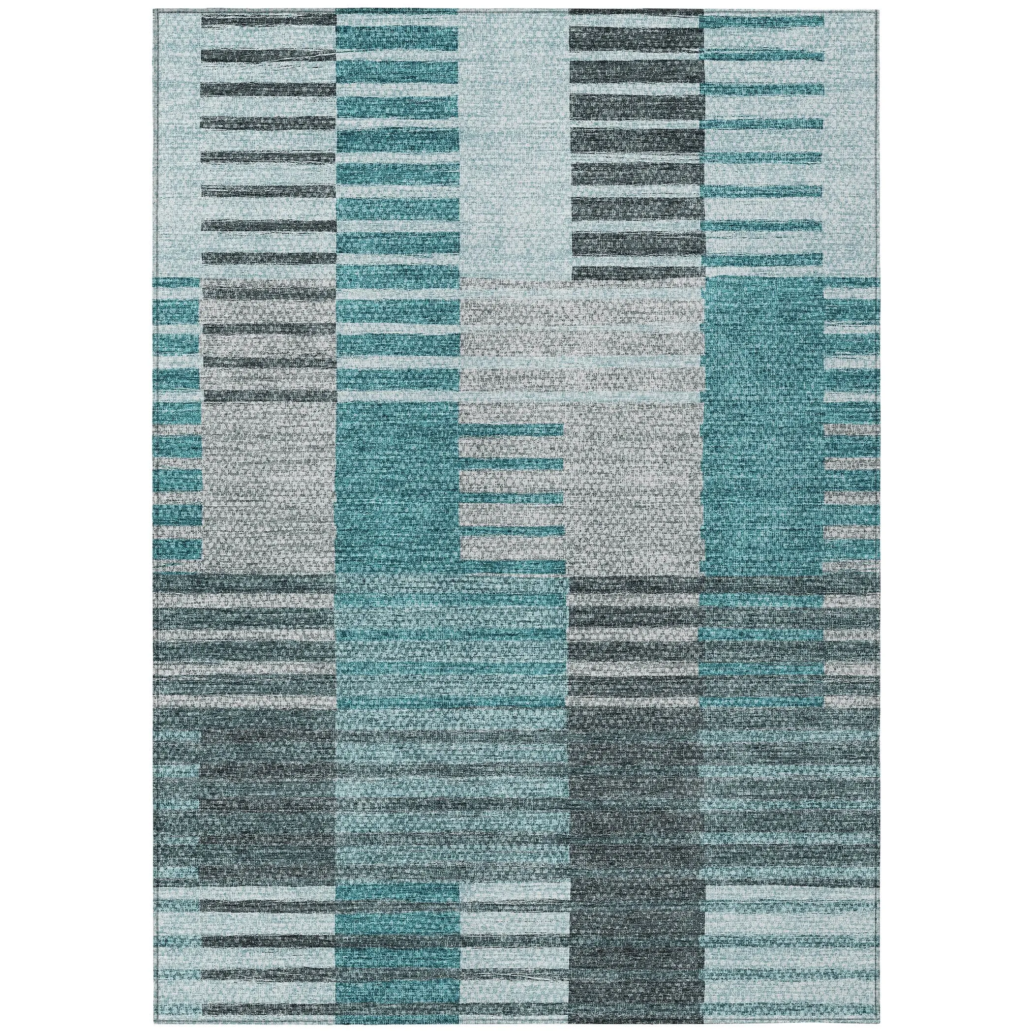 Machine Washable Indoor/ Outdoor Chantille Contemporary Stripes Rug