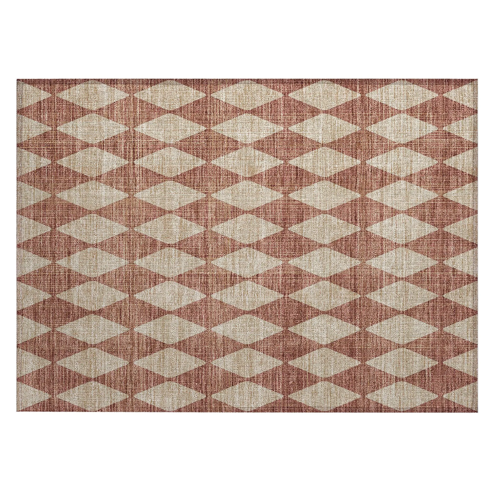 Machine Washable Indoor/ Outdoor Chantille Diamond Argyle Rug