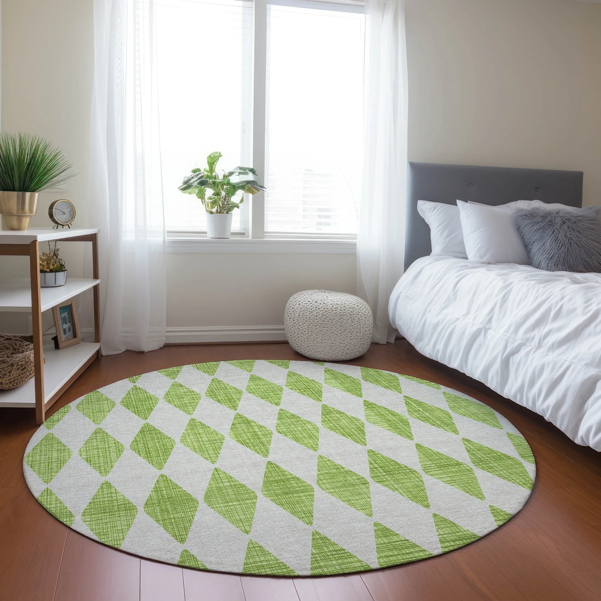 Machine Washable Indoor/ Outdoor Chantille Diamond Argyle Rug