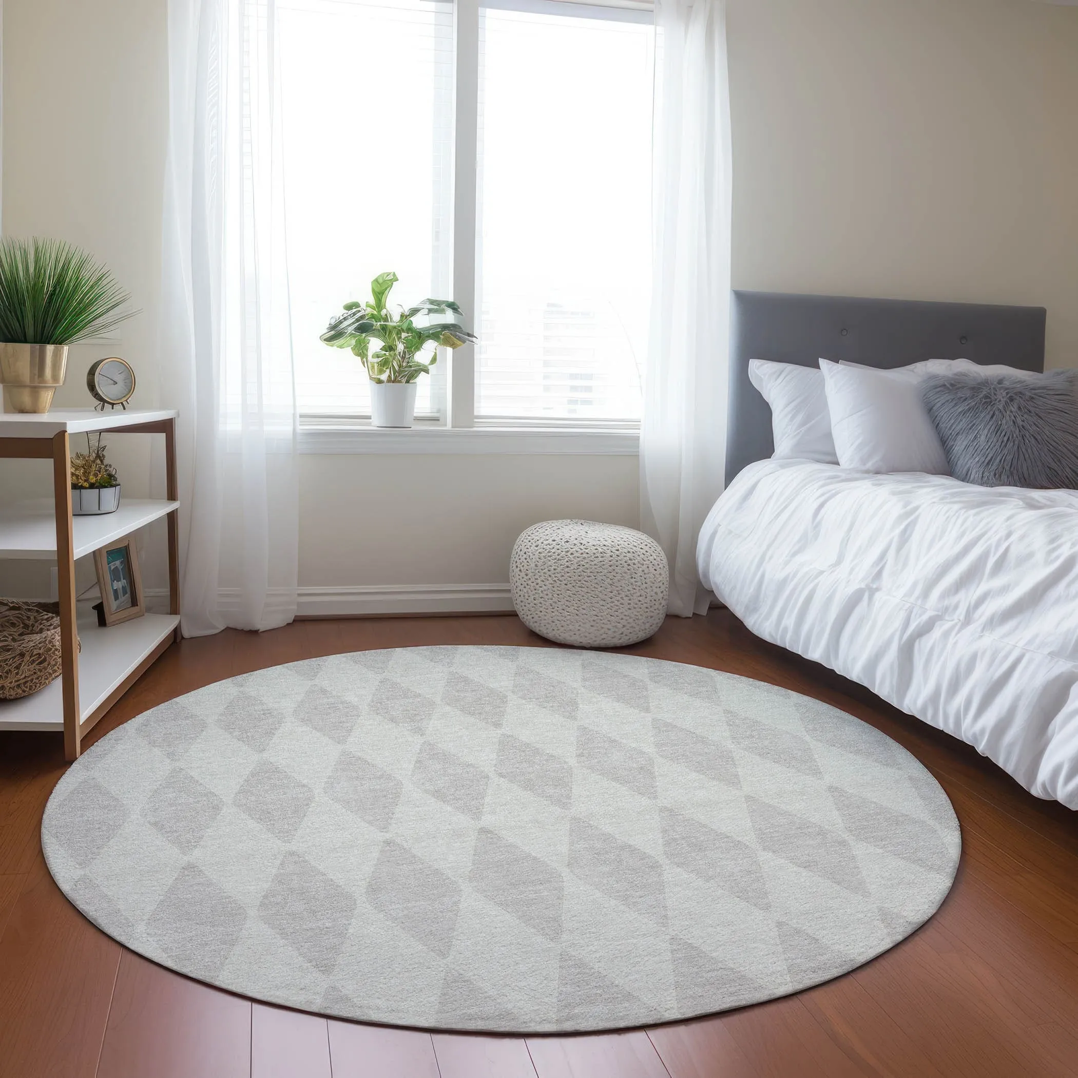 Machine Washable Indoor/ Outdoor Chantille Diamond Argyle Rug