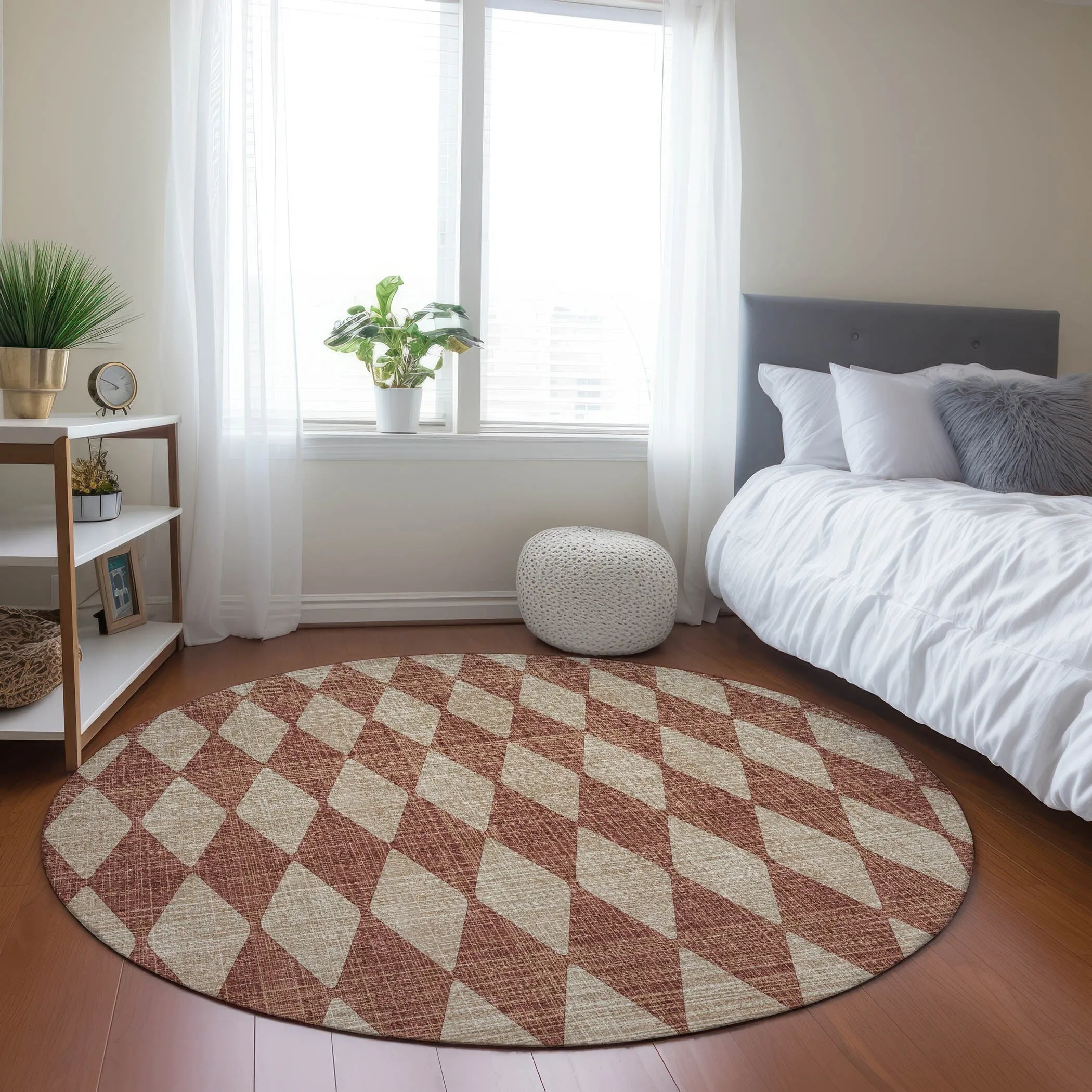 Machine Washable Indoor/ Outdoor Chantille Diamond Argyle Rug