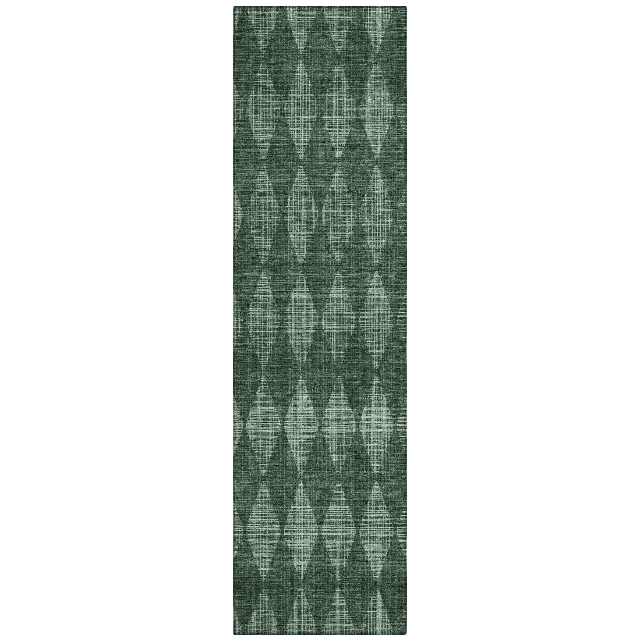 Machine Washable Indoor/ Outdoor Chantille Diamond Argyle Rug