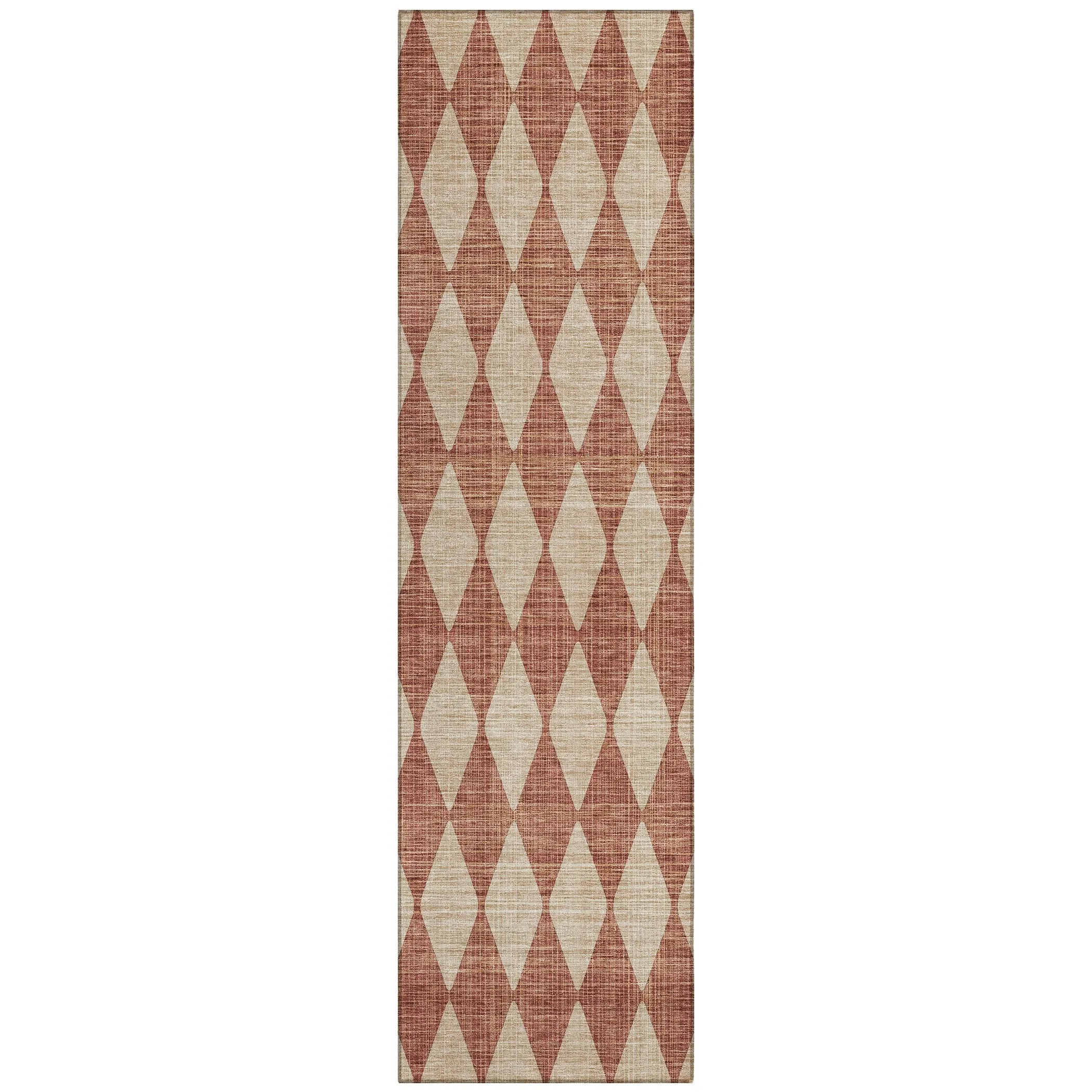 Machine Washable Indoor/ Outdoor Chantille Diamond Argyle Rug