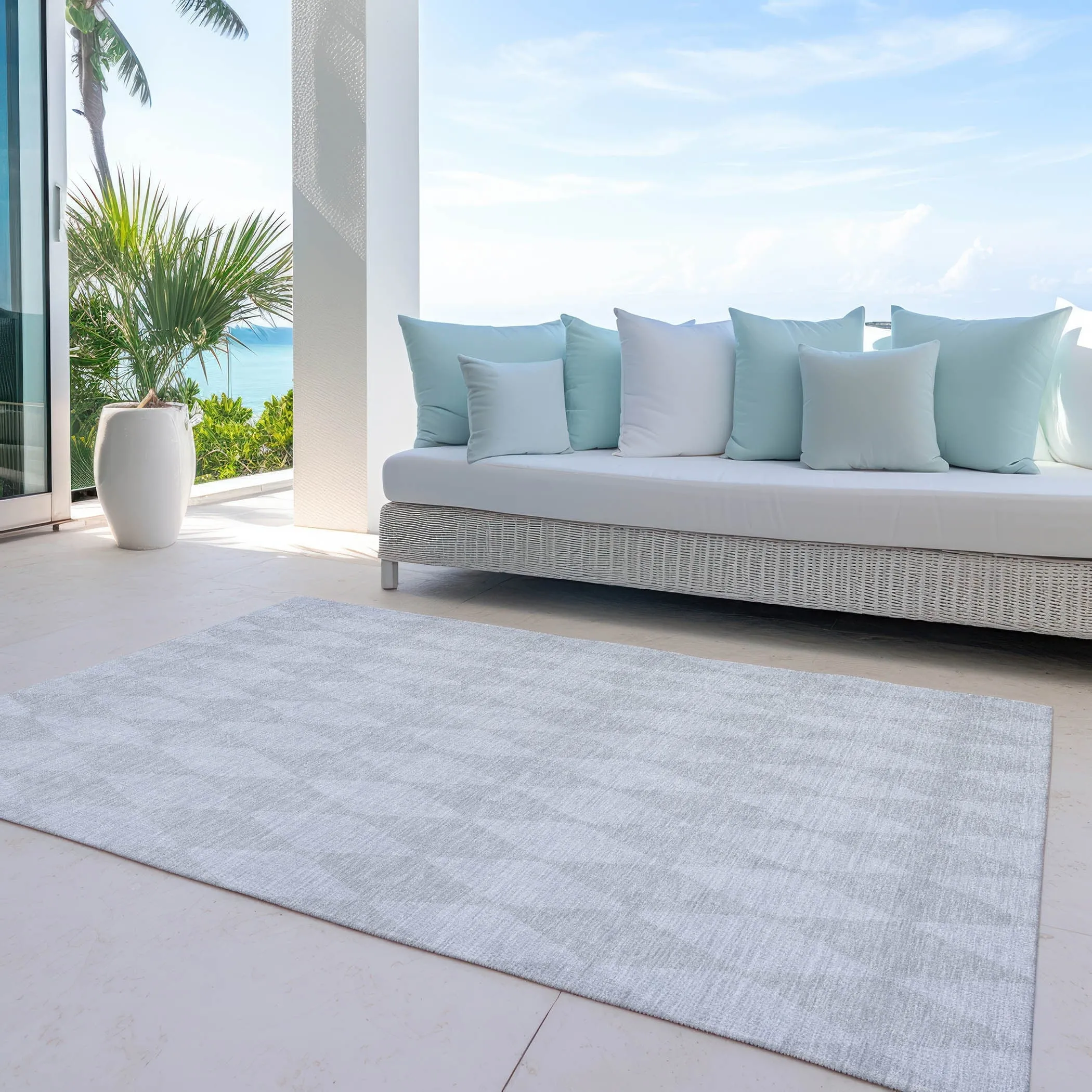 Machine Washable Indoor/ Outdoor Chantille Diamond Argyle Rug