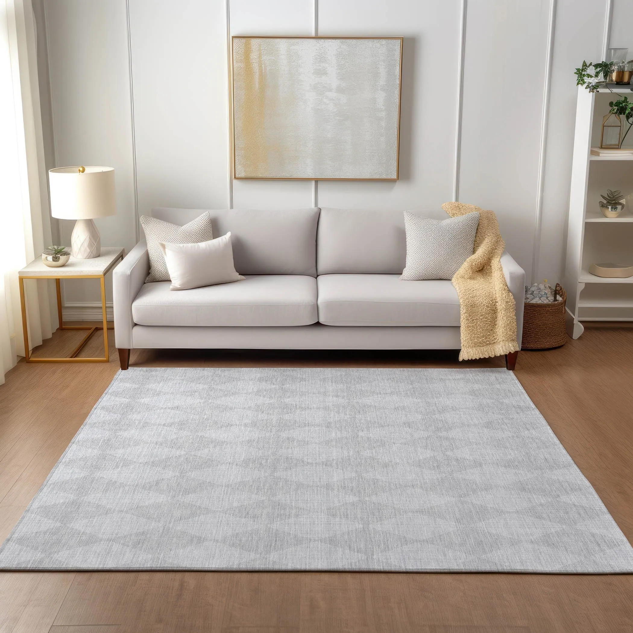 Machine Washable Indoor/ Outdoor Chantille Diamond Argyle Rug