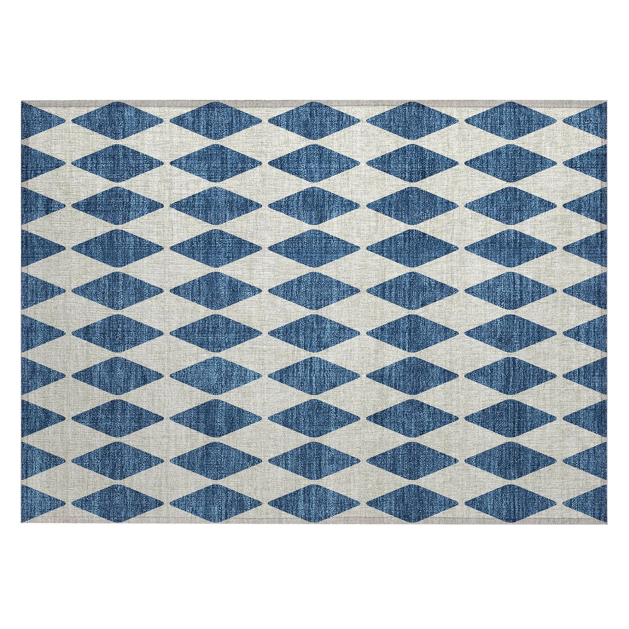 Machine Washable Indoor/ Outdoor Chantille Diamond Argyle Rug