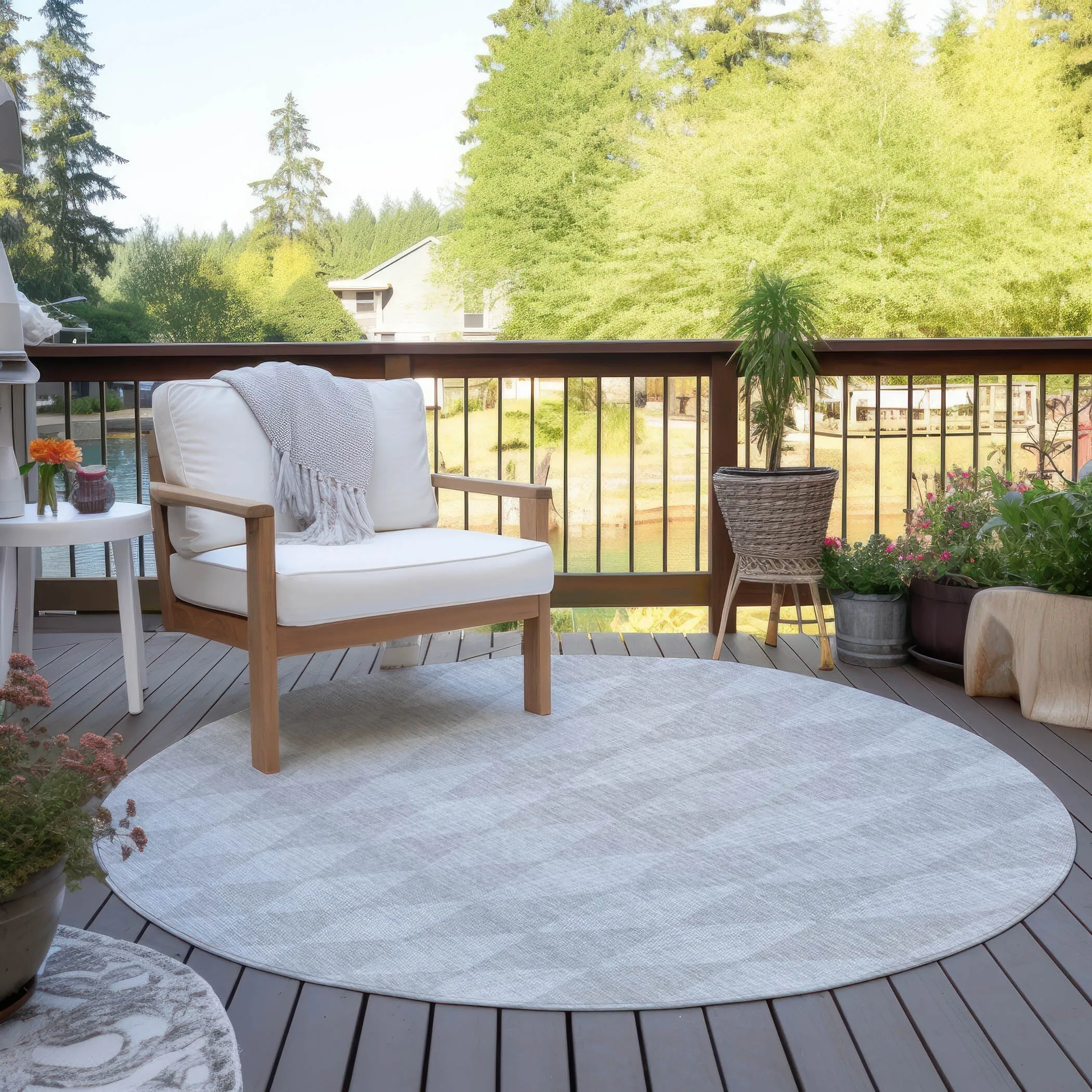 Machine Washable Indoor/ Outdoor Chantille Diamond Argyle Rug