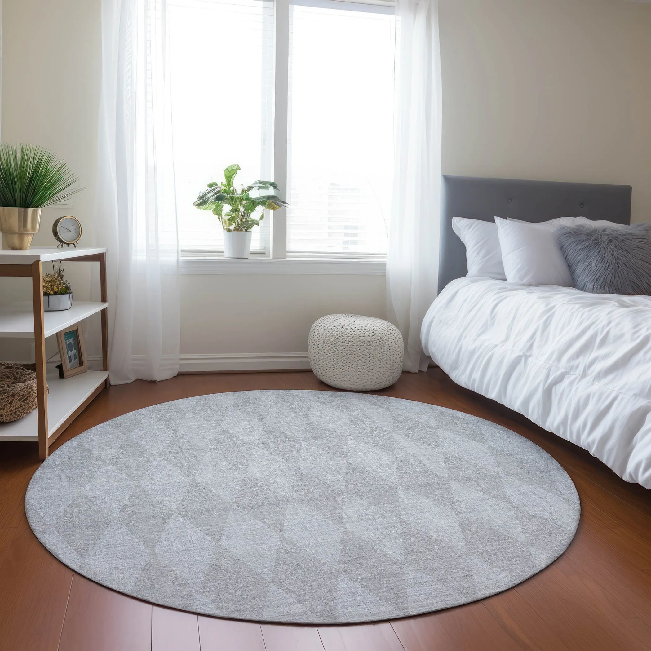 Machine Washable Indoor/ Outdoor Chantille Diamond Argyle Rug