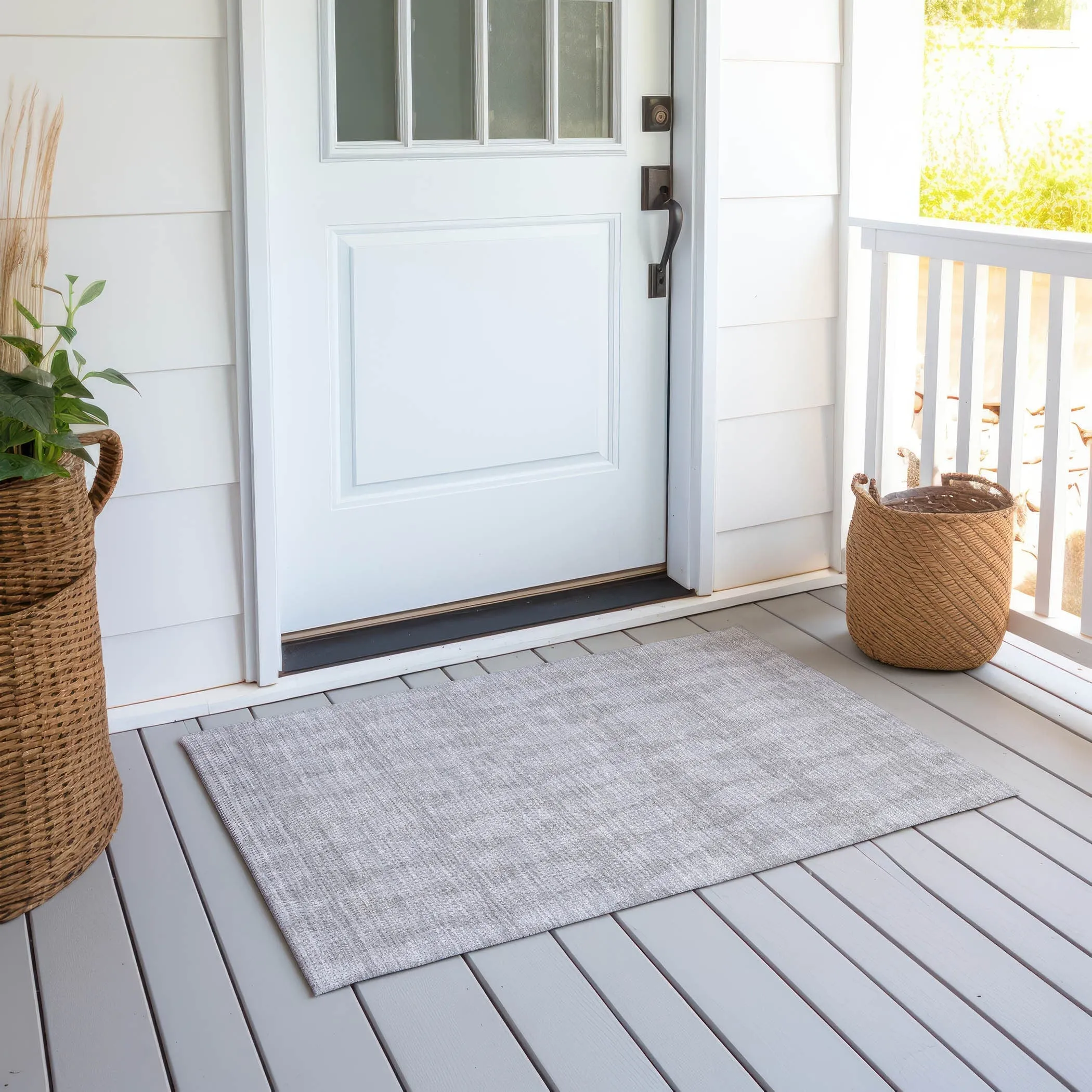 Machine Washable Indoor/ Outdoor Chantille Diamond Argyle Rug