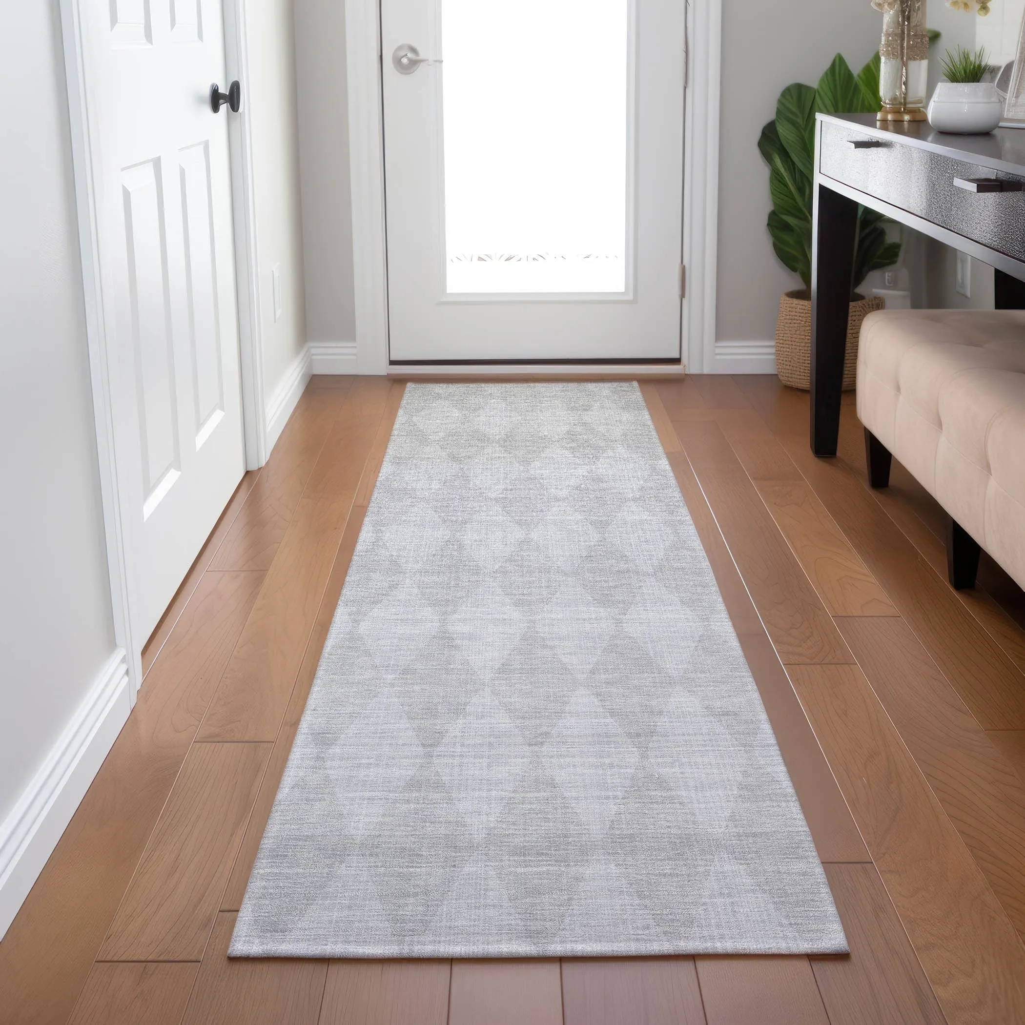 Machine Washable Indoor/ Outdoor Chantille Diamond Argyle Rug