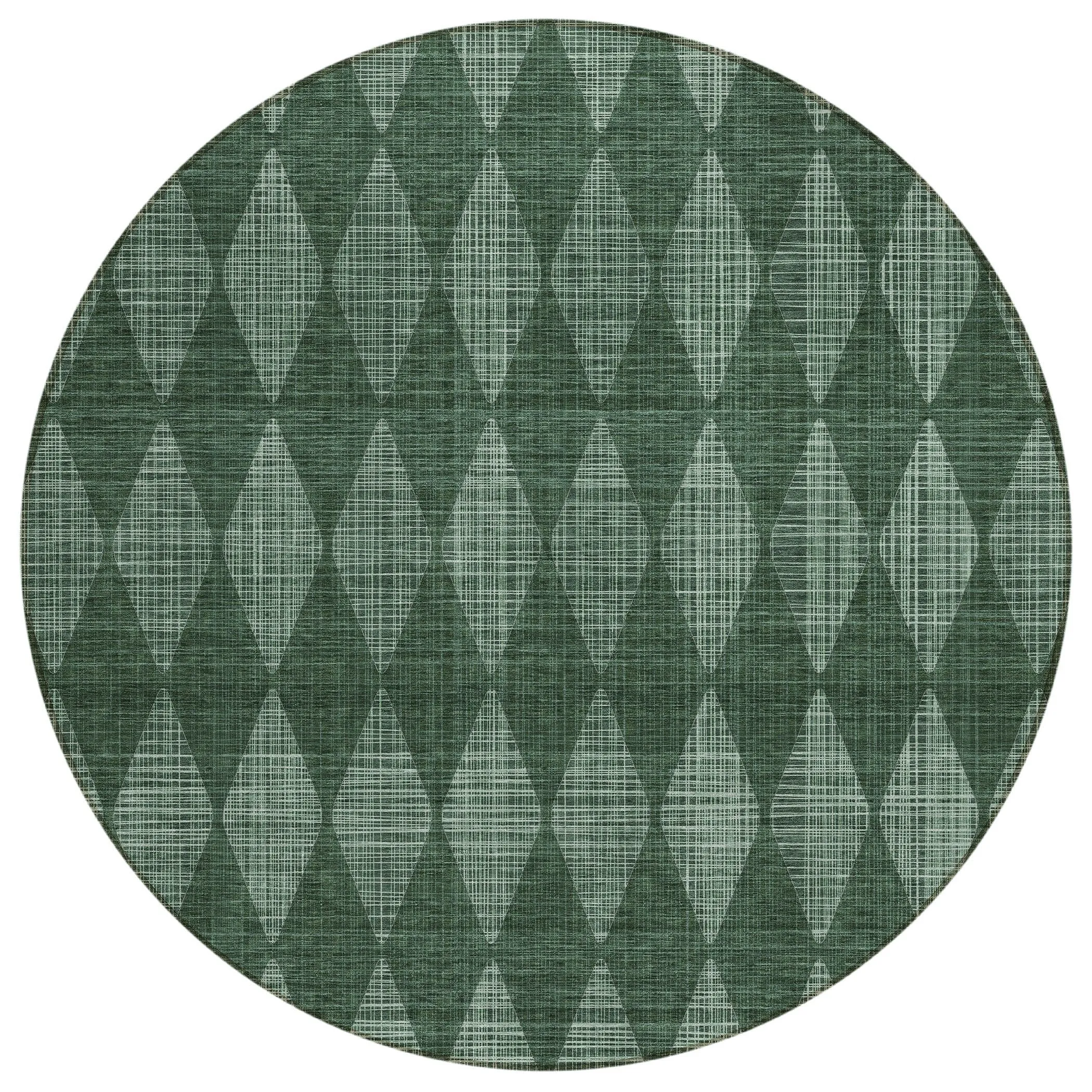 Machine Washable Indoor/ Outdoor Chantille Diamond Argyle Rug