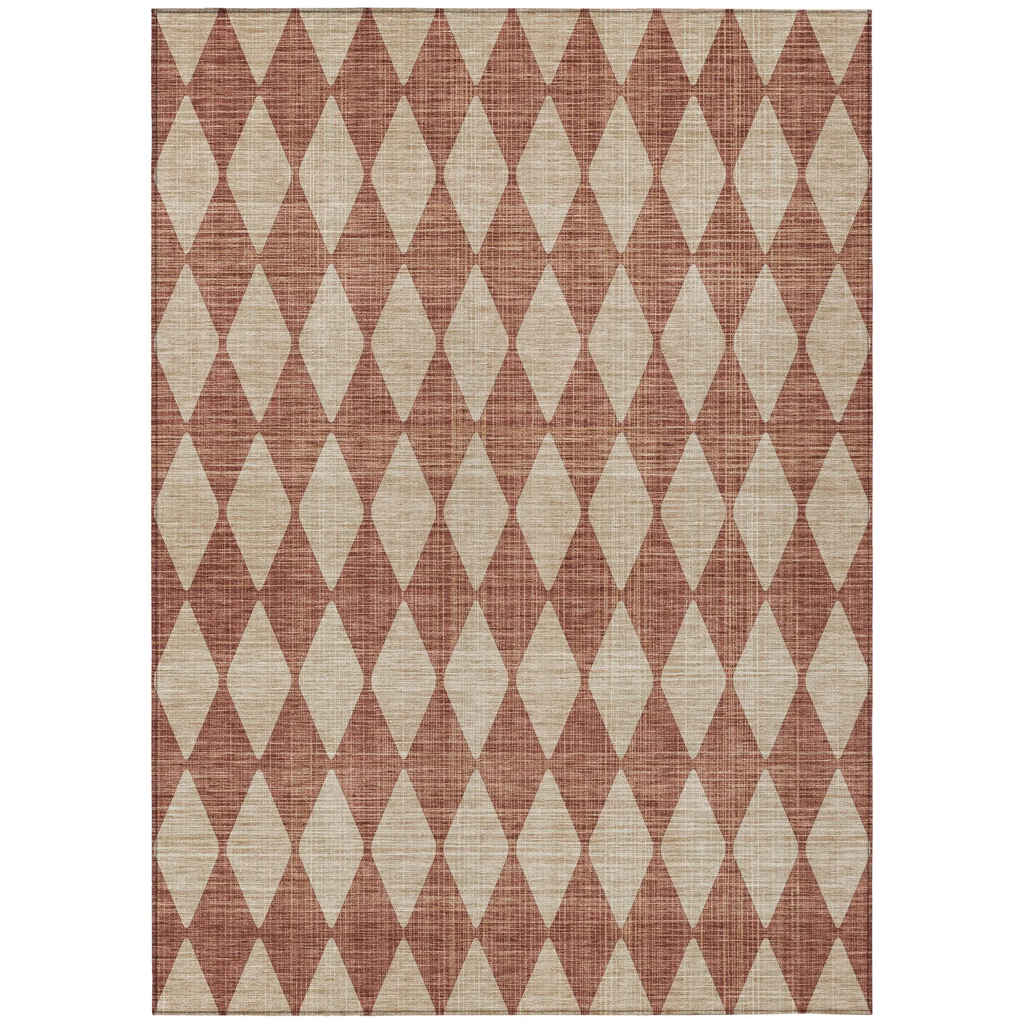 Machine Washable Indoor/ Outdoor Chantille Diamond Argyle Rug