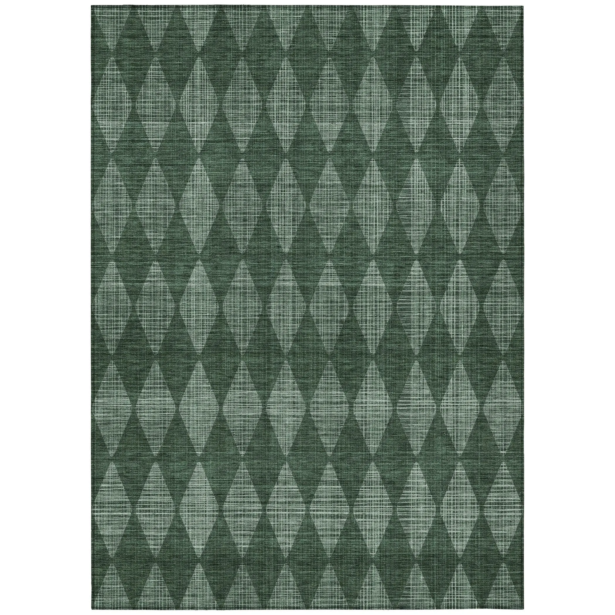 Machine Washable Indoor/ Outdoor Chantille Diamond Argyle Rug