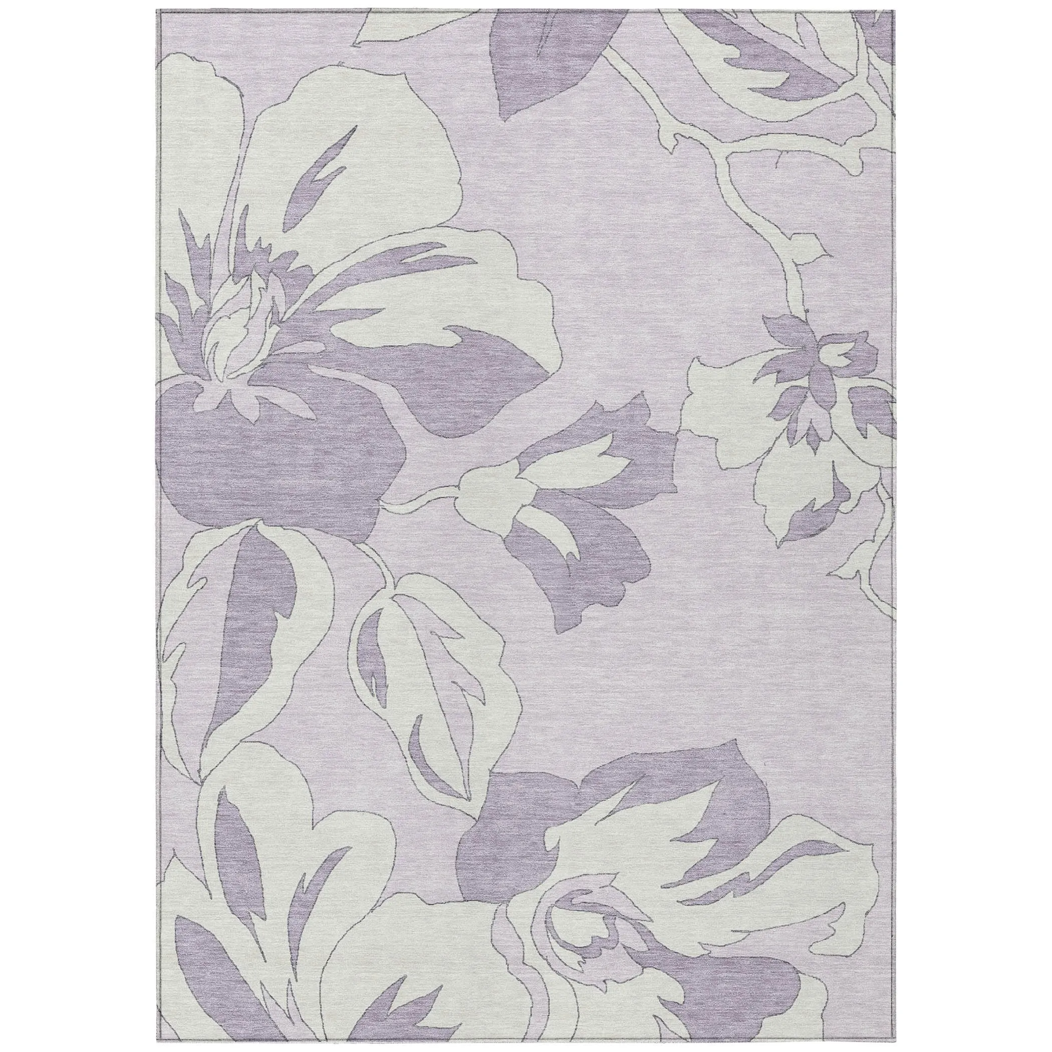 Machine Washable Indoor/ Outdoor Chantille Floral Rug