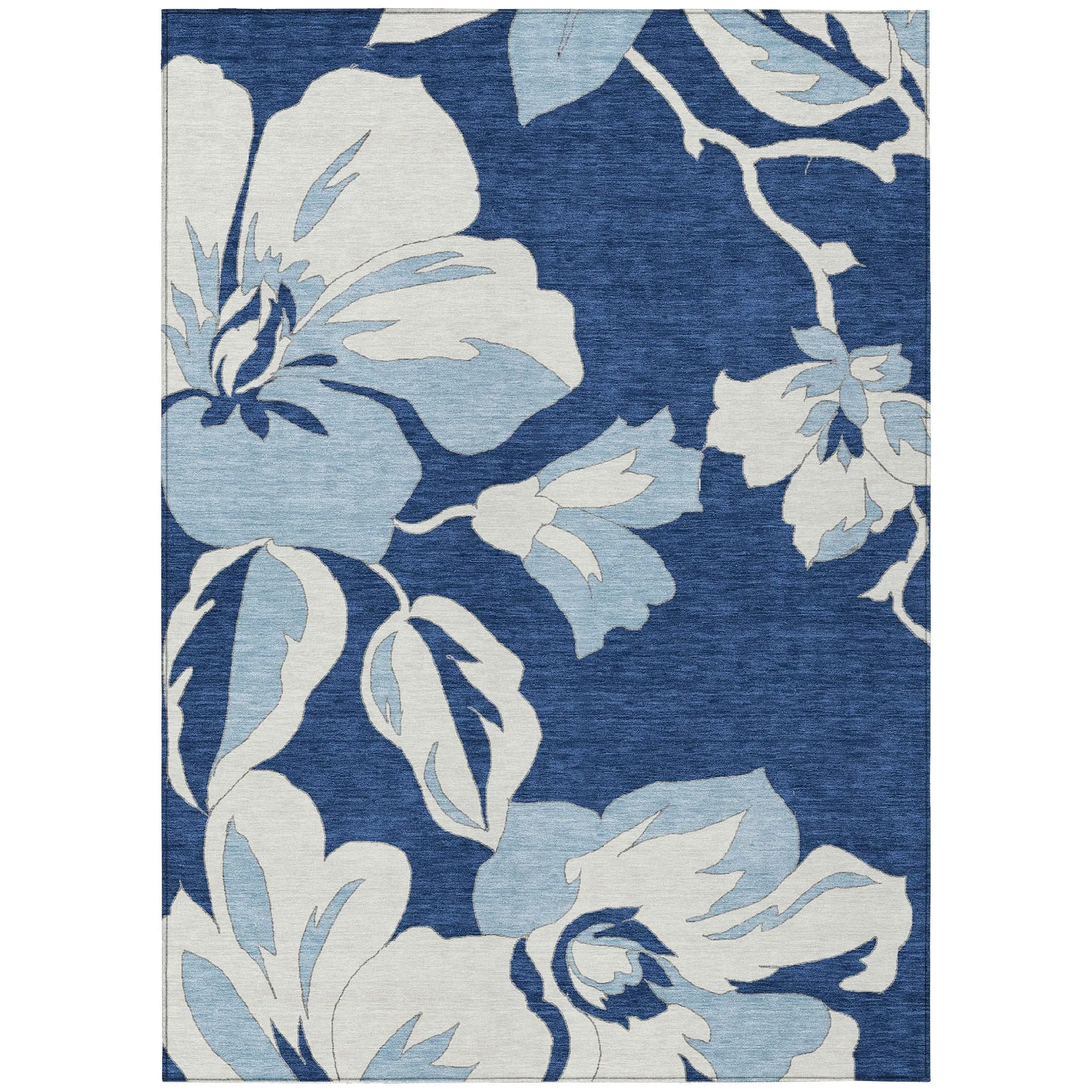 Machine Washable Indoor/ Outdoor Chantille Floral Rug