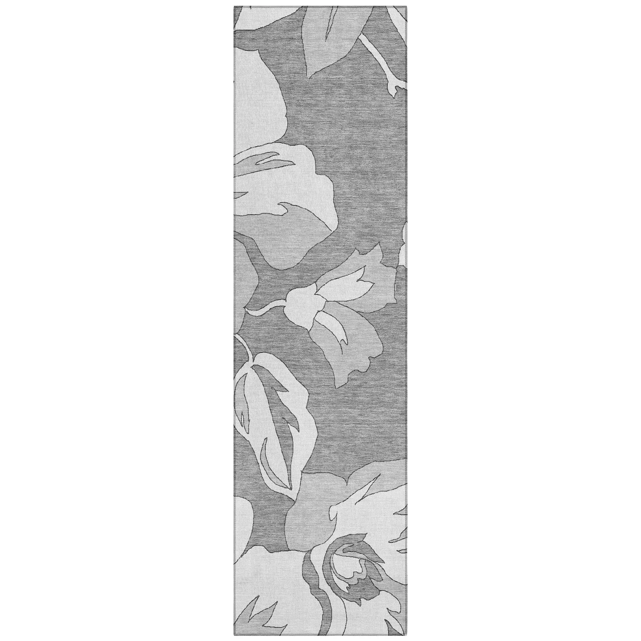 Machine Washable Indoor/ Outdoor Chantille Floral Rug