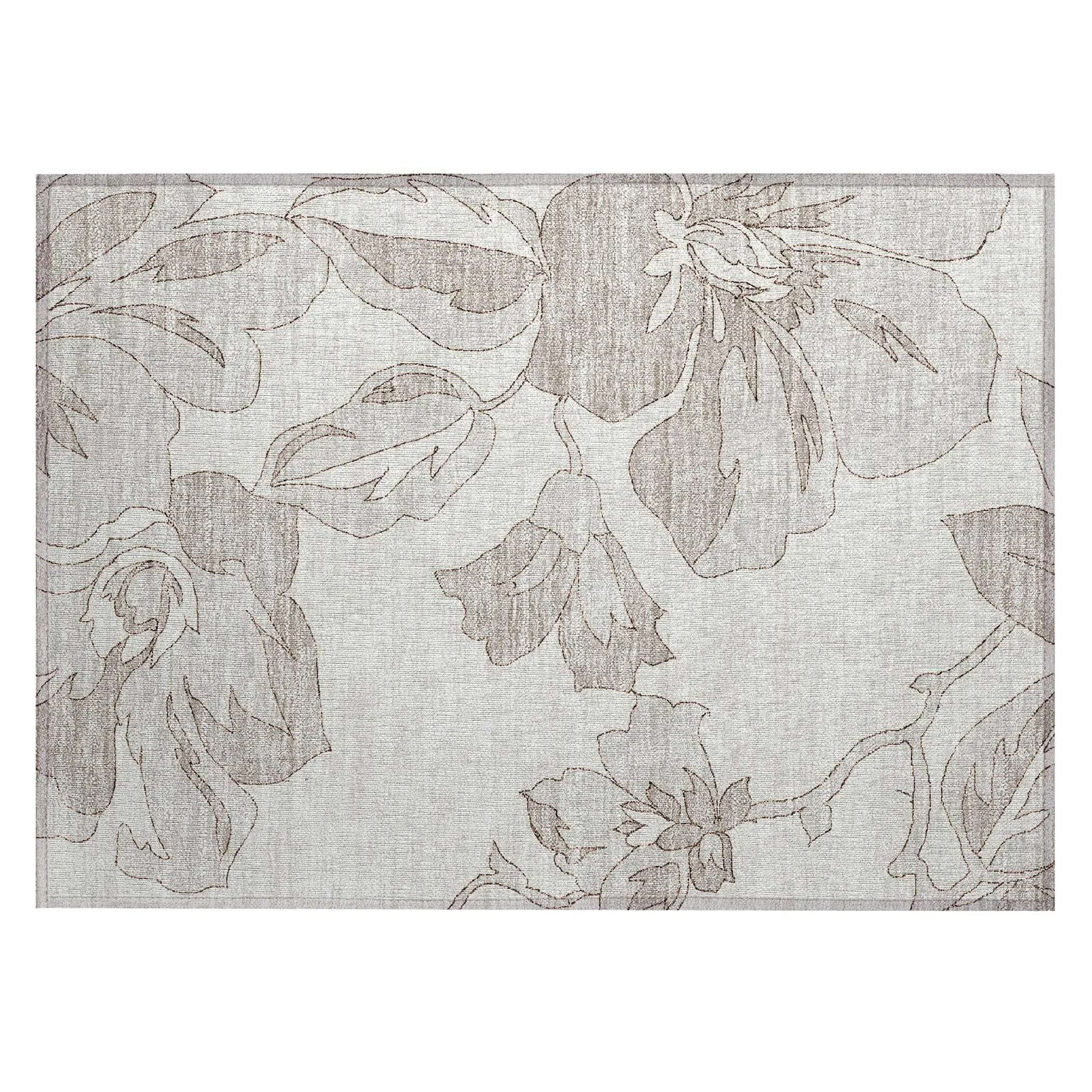 Machine Washable Indoor/ Outdoor Chantille Floral Rug