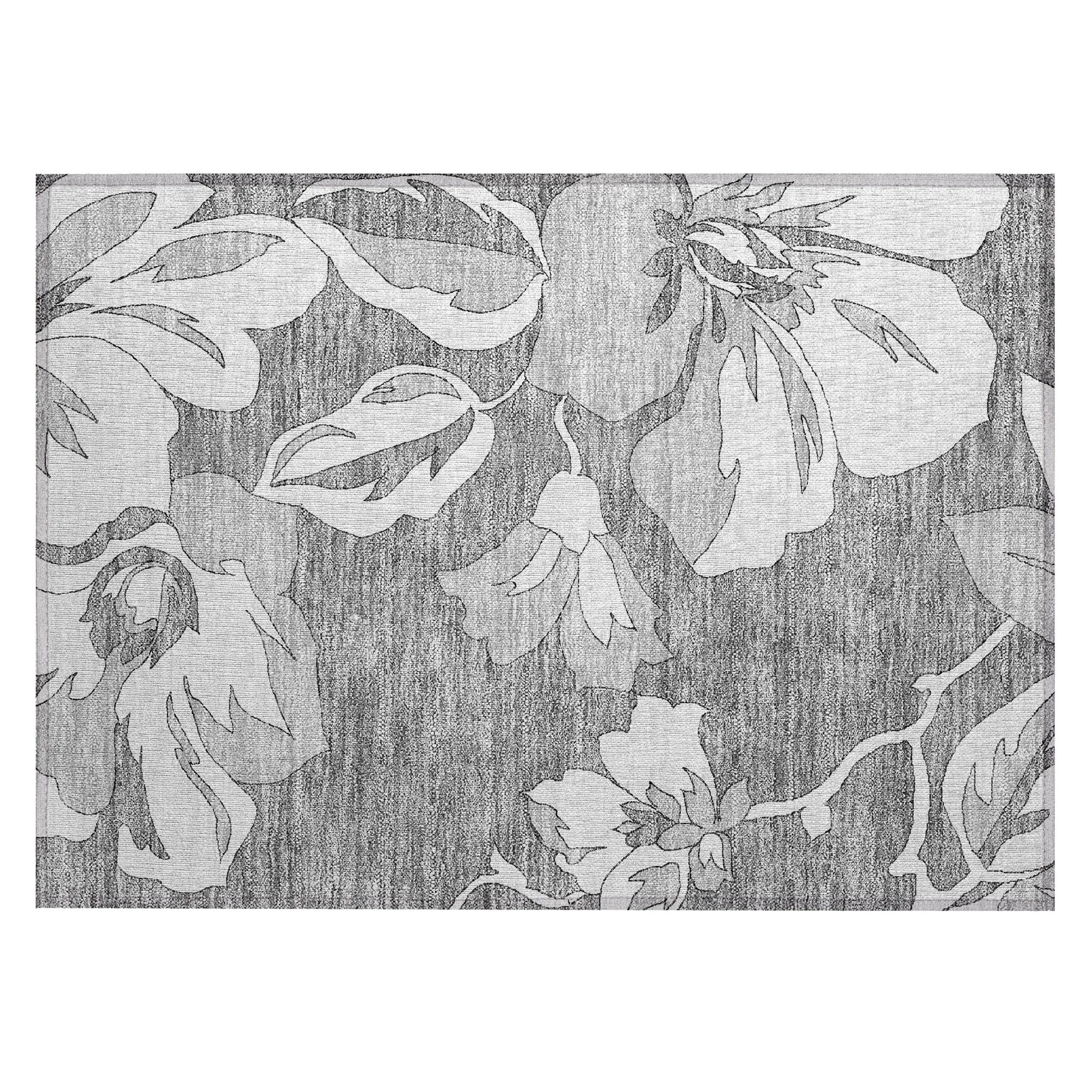 Machine Washable Indoor/ Outdoor Chantille Floral Rug