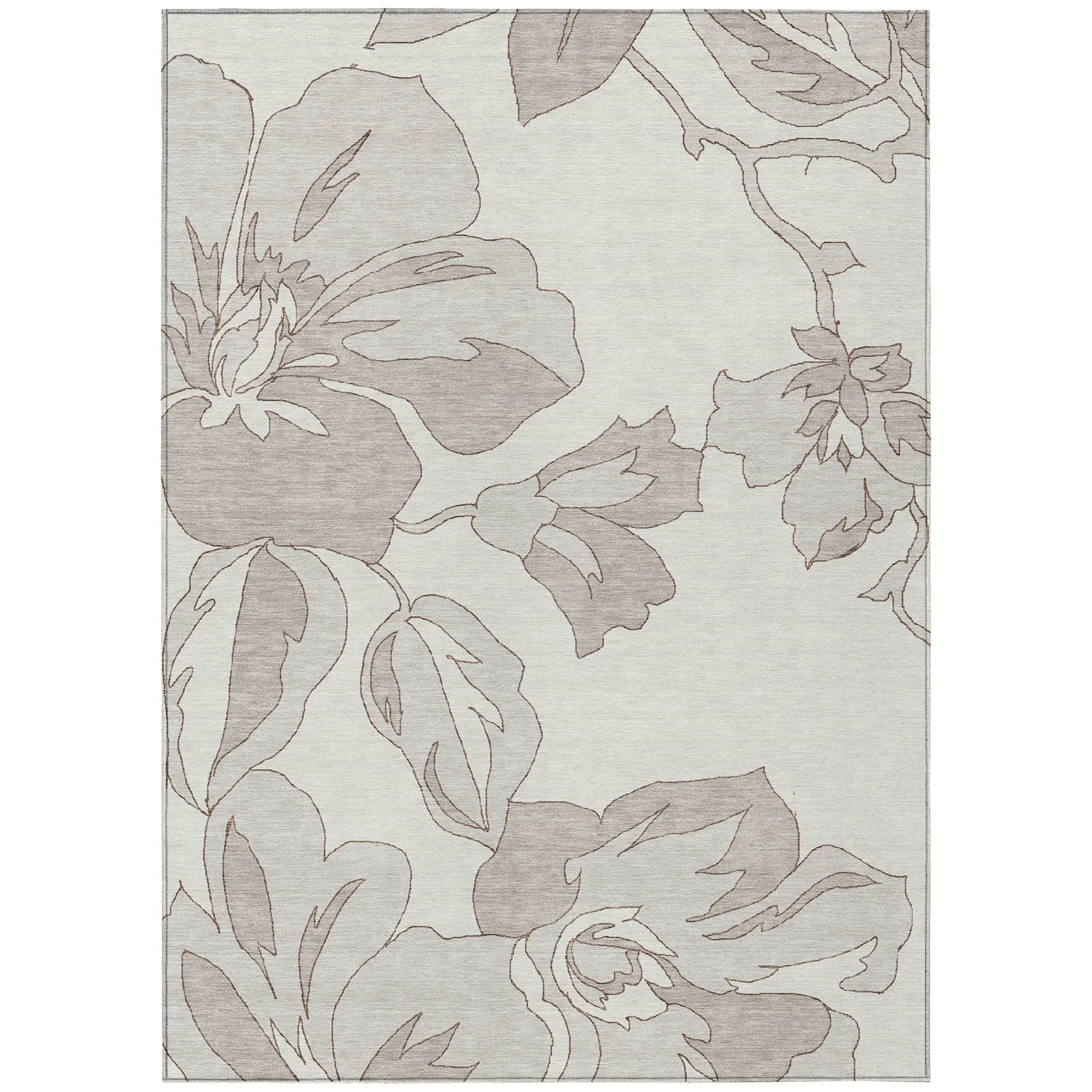 Machine Washable Indoor/ Outdoor Chantille Floral Rug