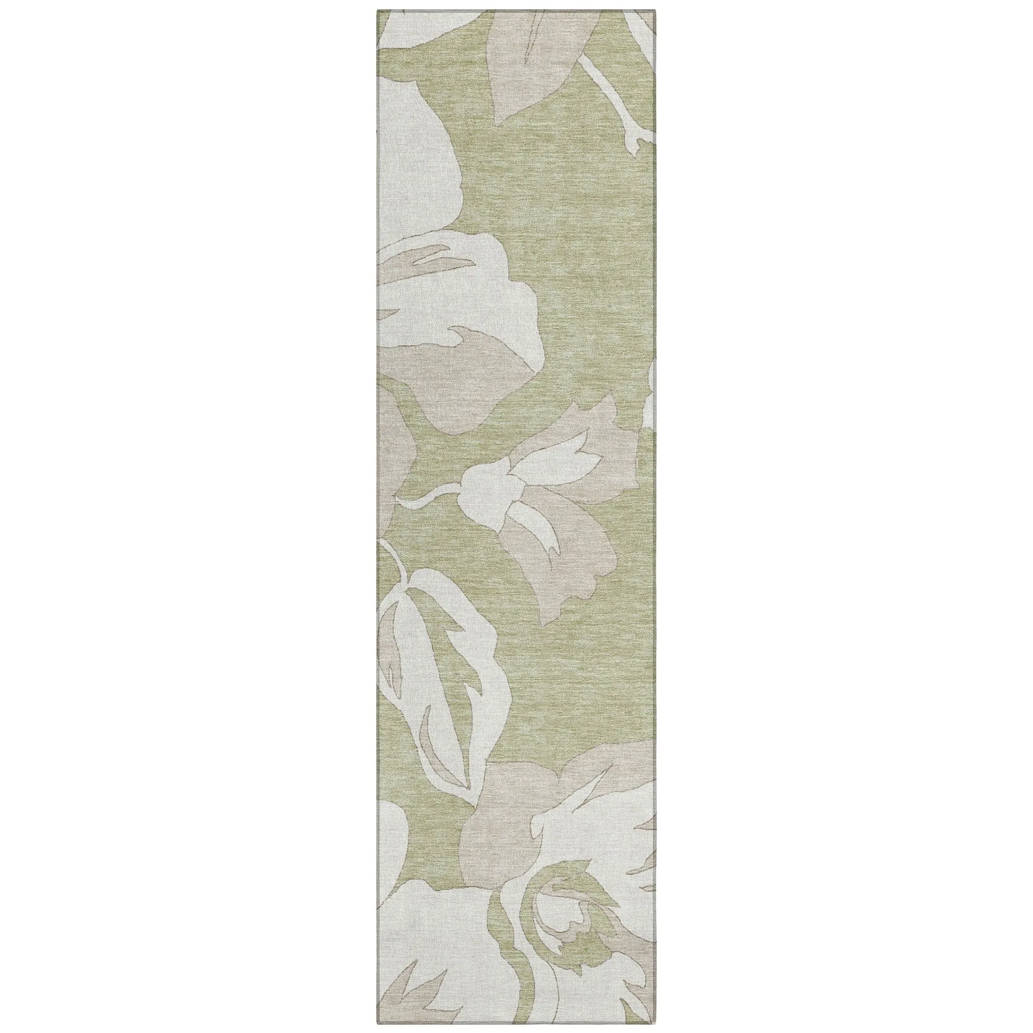 Machine Washable Indoor/ Outdoor Chantille Floral Rug