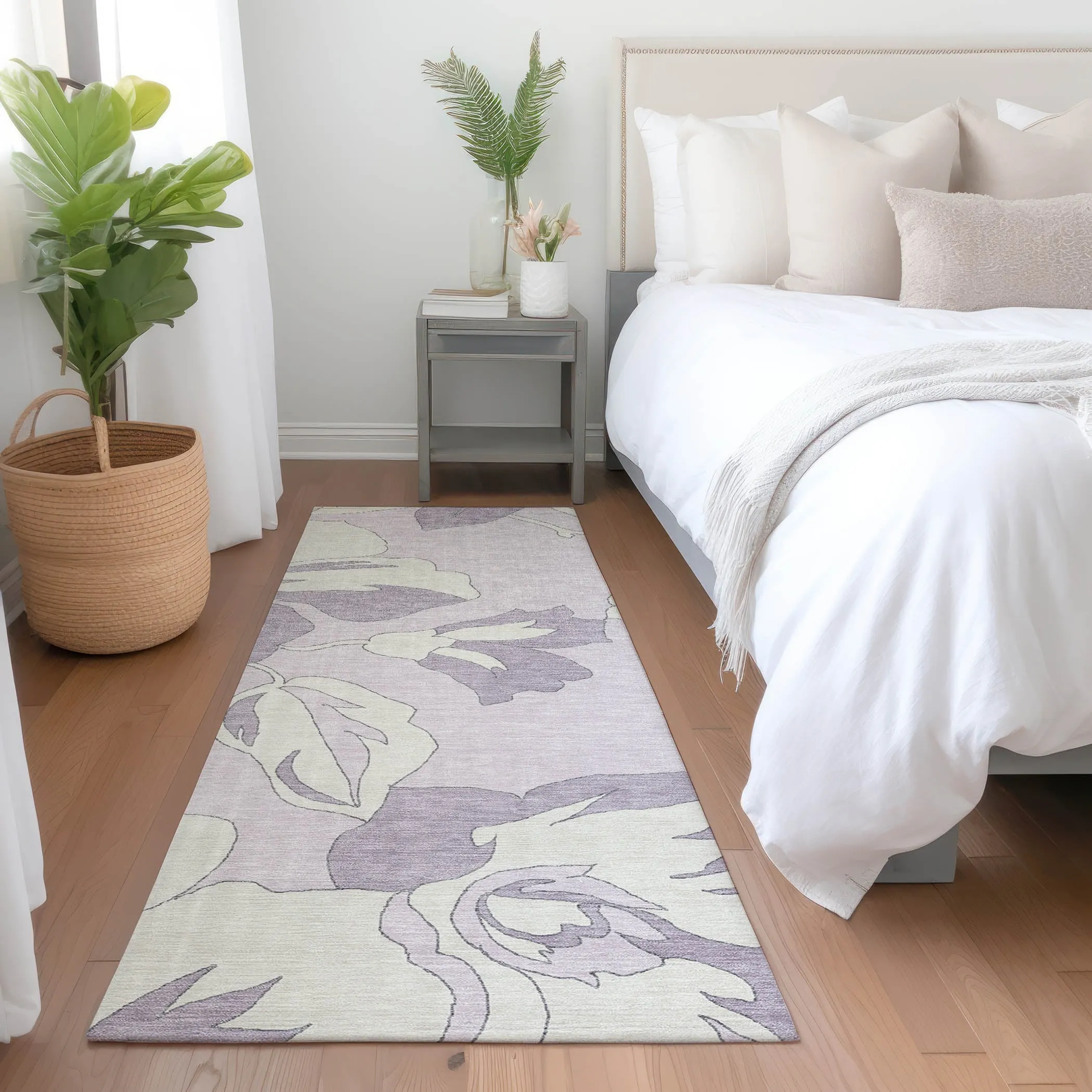Machine Washable Indoor/ Outdoor Chantille Floral Rug