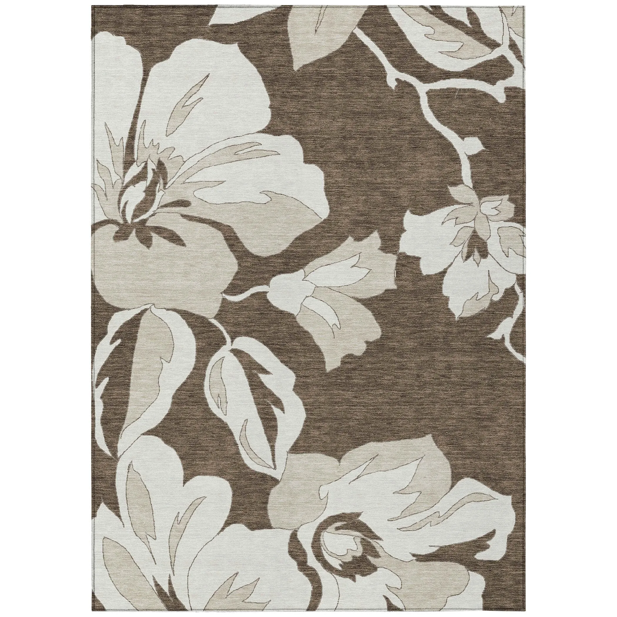 Machine Washable Indoor/ Outdoor Chantille Floral Rug